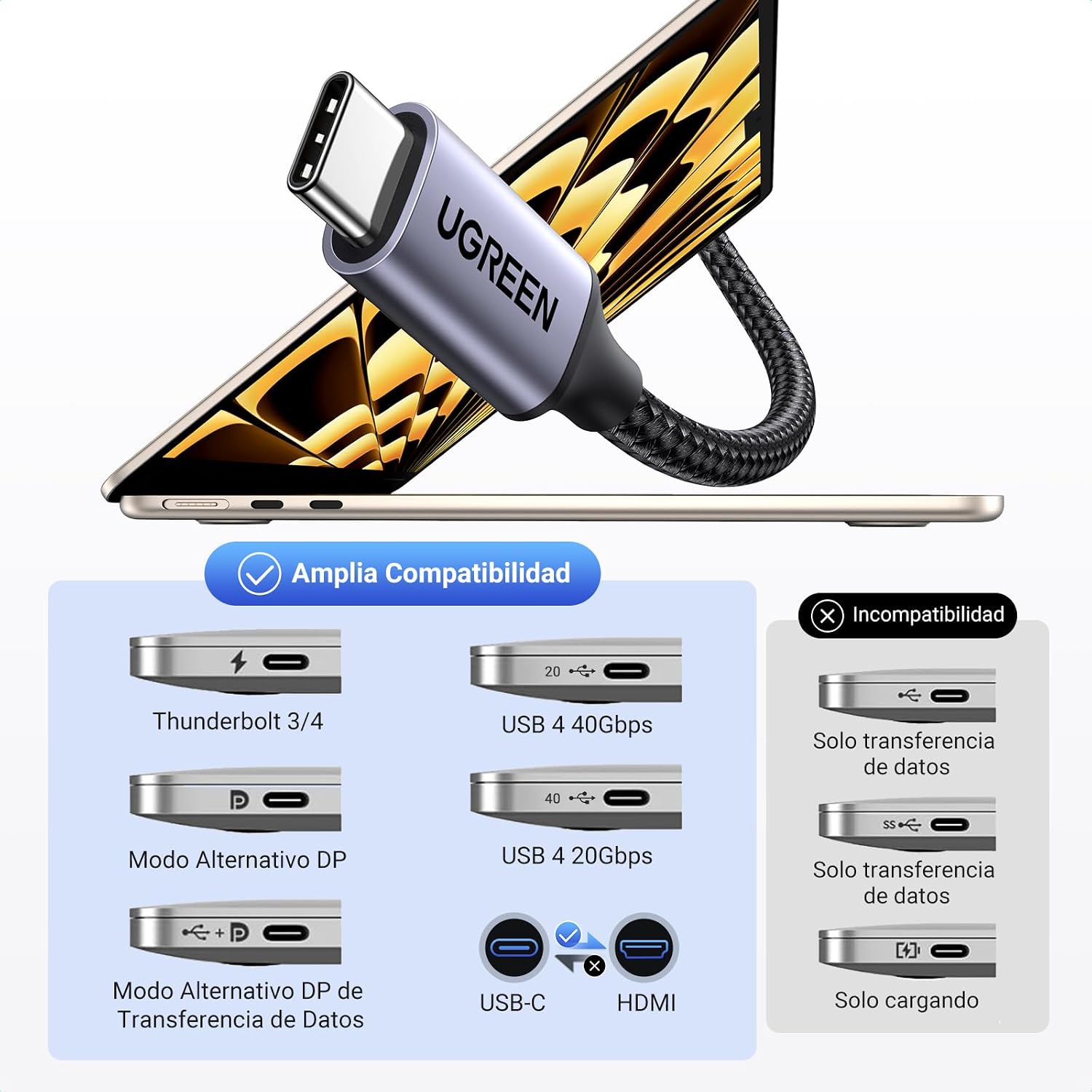 Thumbnail 2 de UGREEN Cable USB C a HDMI 4K@60Hz: Adaptador fiable para proyectar contenido en pantallas grandes