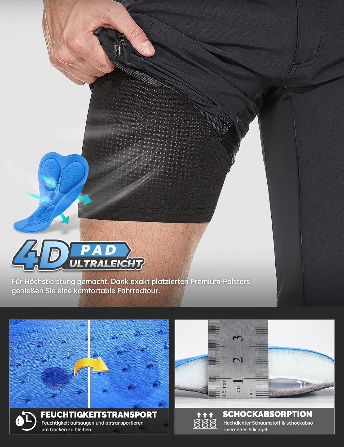 Thumbnail 4 de Cycorld MTB Hose für Herren, 6 Taschen