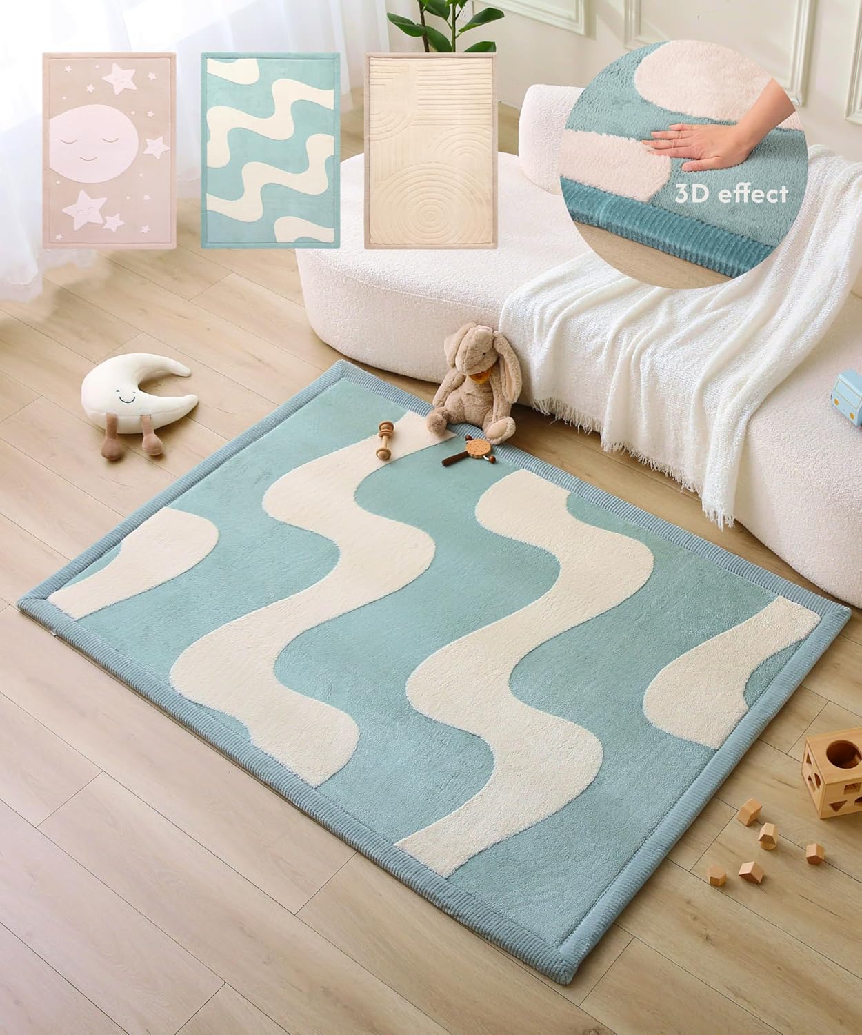Thumbnail 2 de Hakuna Matte CloudSoft Baby Play Mat for Floor 60" x 80" – Planets Coral Velvet Memory Foam Rug