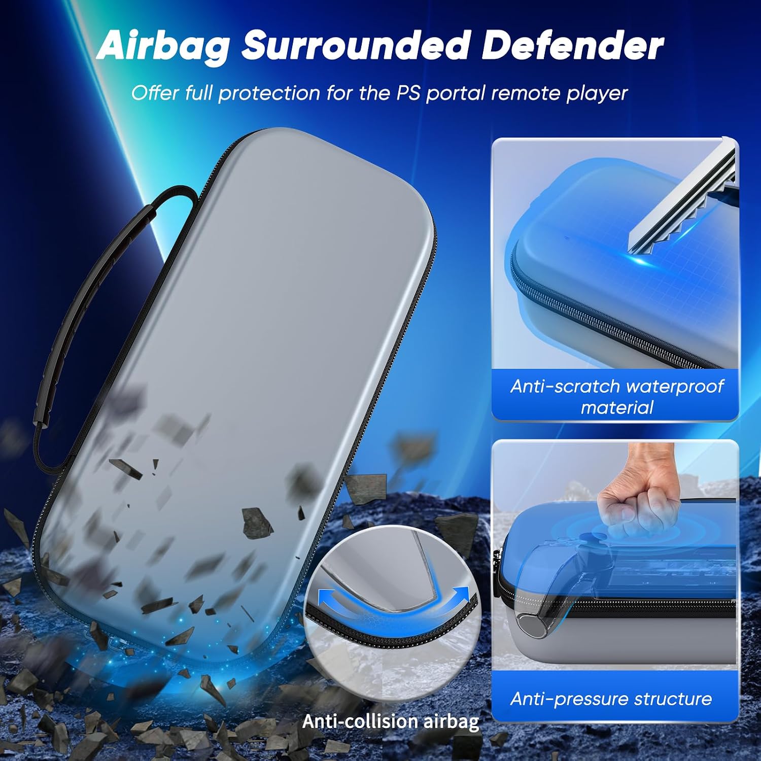 Detalle 2 de Auarte PSP12 PlayStation Portal Accessory Set with EVA Case and Screen Protectors