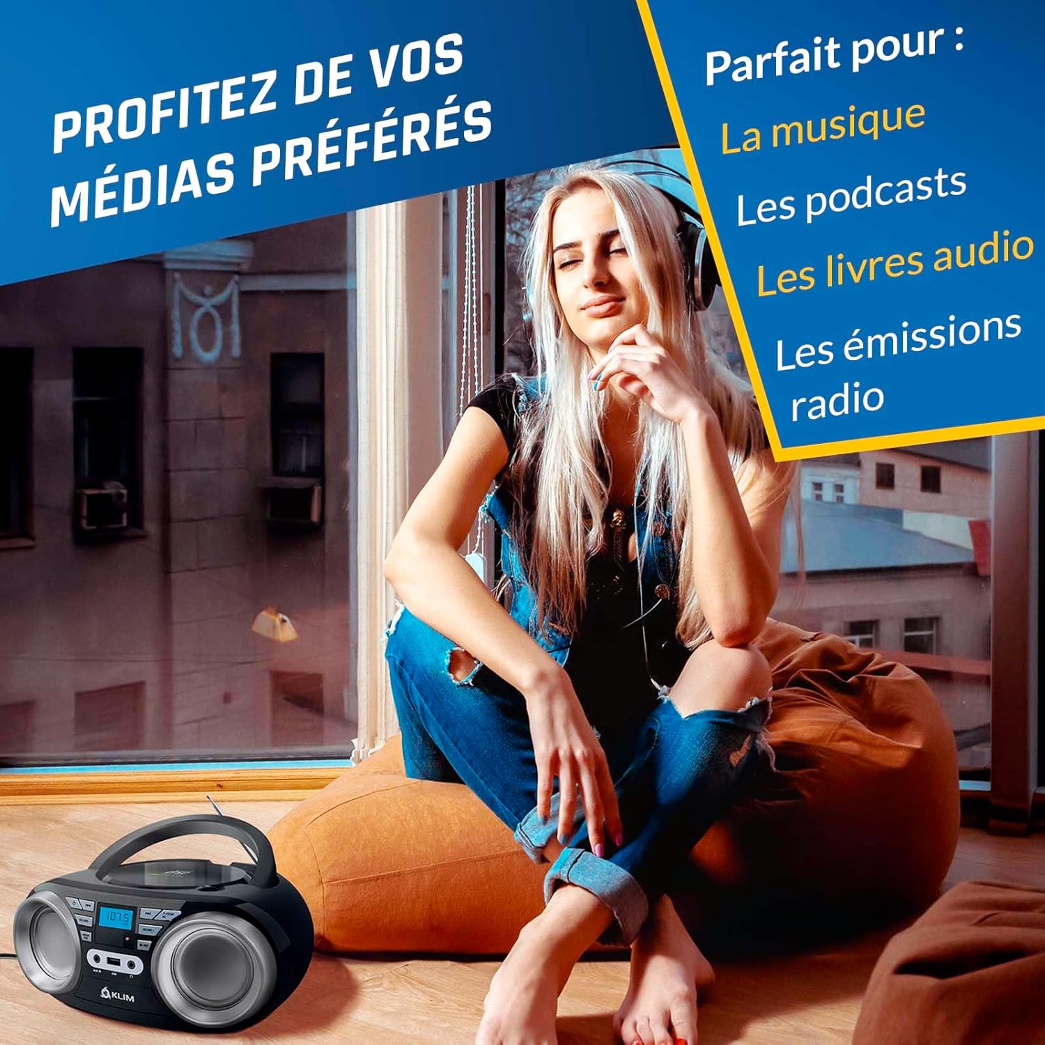 Detalle 2 de KLIM B3 Lecteur CD portable 20 stations