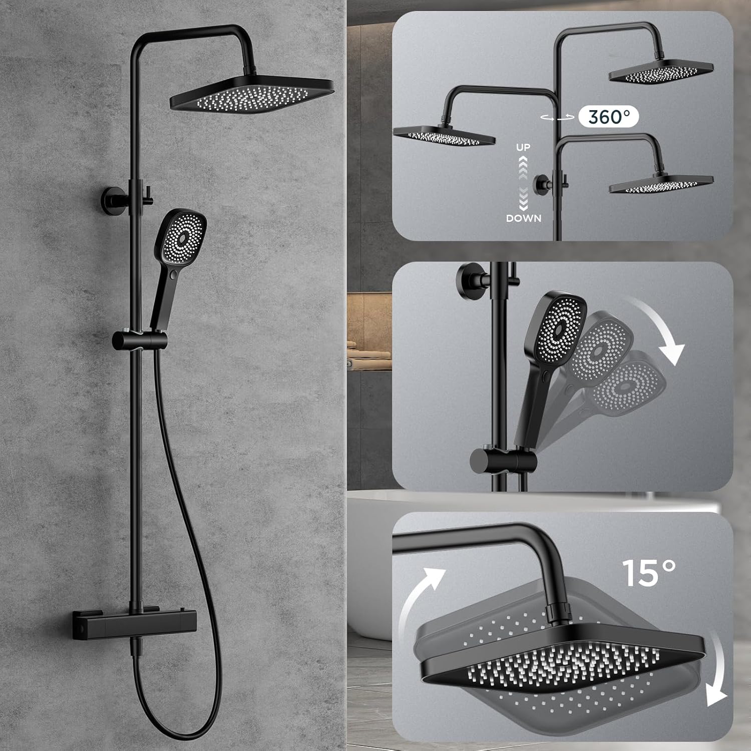 Detalle 1 de FORIOUS FORIOUS Duschsystem Thermostat