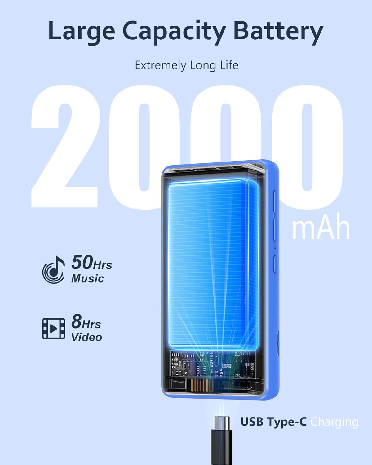 Thumbnail 6 de Lettore MP3 Spotify da 80 GB con Bluetooth e WiFi AGXOV MP4: autonomia, vivacità e libertà da smartphone