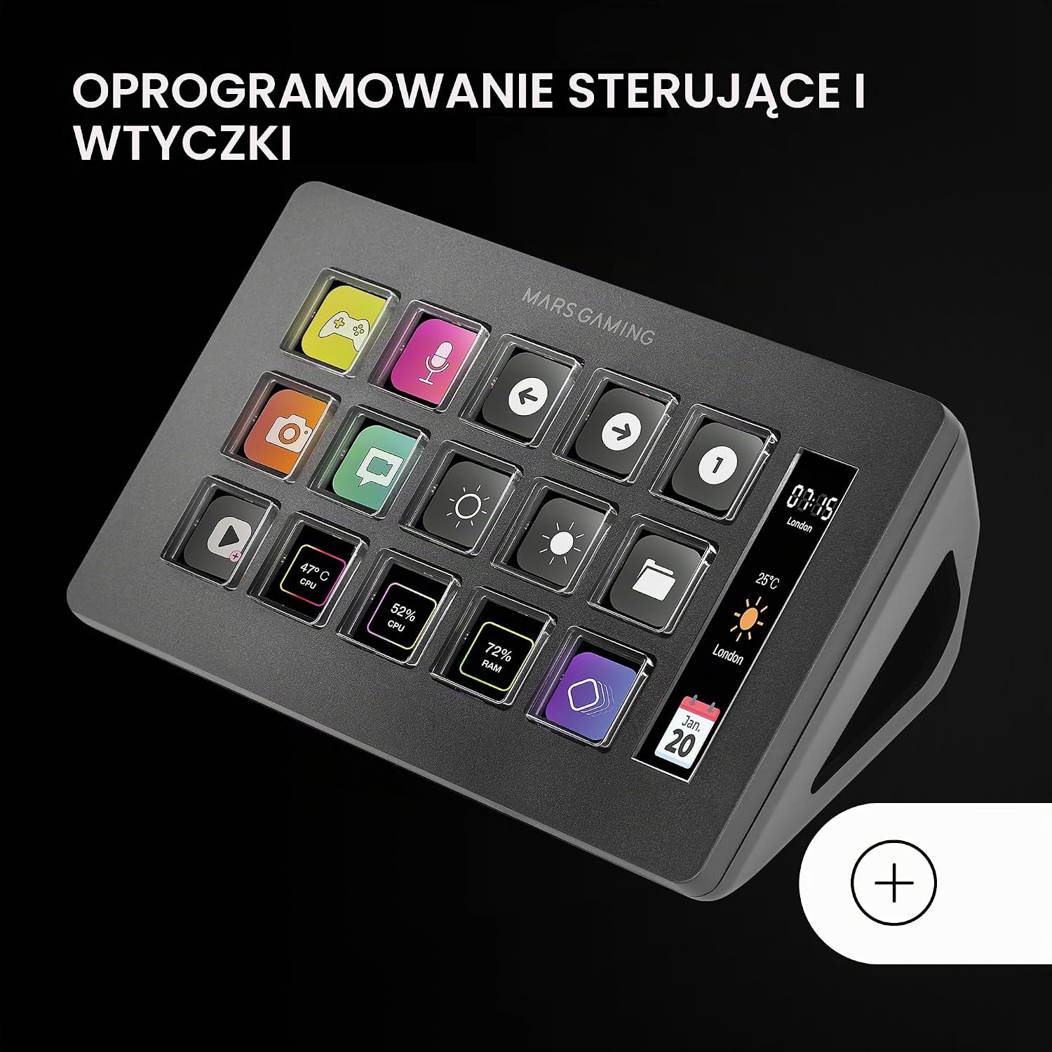 Thumbnail 4 de Mars Gaming MSD-ONE – smukły panel sterujący z 15 konfigurowalnymi klawiszami LCD