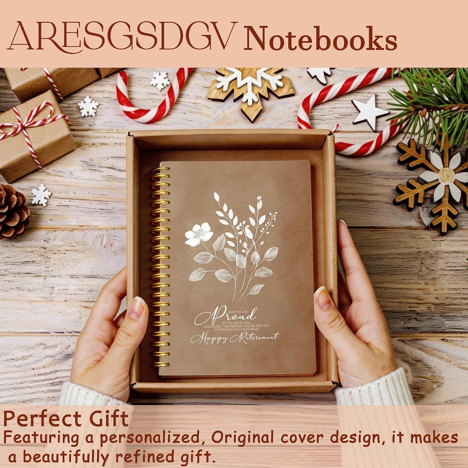 Detalle 2 de ARESGSDGV Happy Retirement Journal, 160 Pages, Hardcover with Perforated Pages