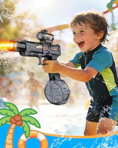 Thumbnail 7 de Pistola de Agua Eléctrica POPERFUN (2 Piezas): Llama LED, gran capacidad y alcance de 8–10 m