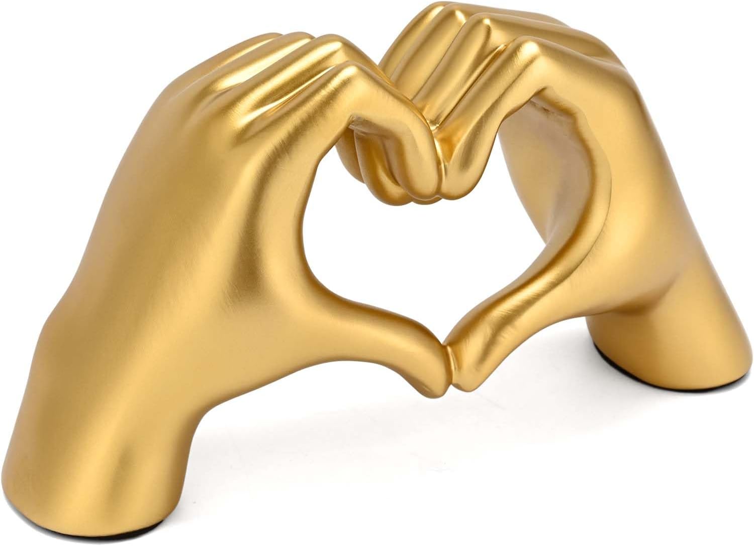 Detalle de Heart Hands Sculpture Gold Resin 1 Piece Home Decor 🏺