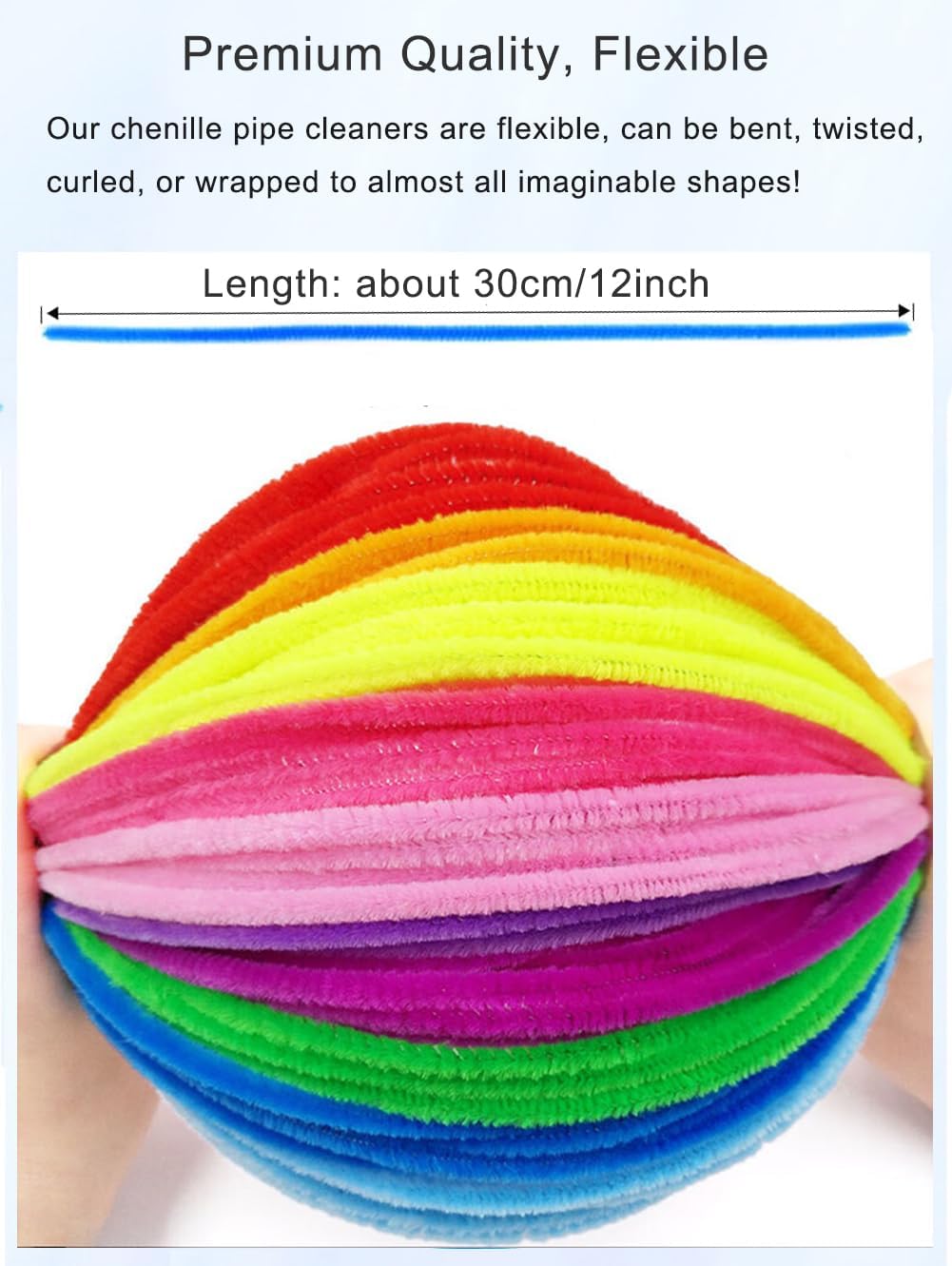 Thumbnail 1 de Chenille Pipe Cleaners, 12-Inch