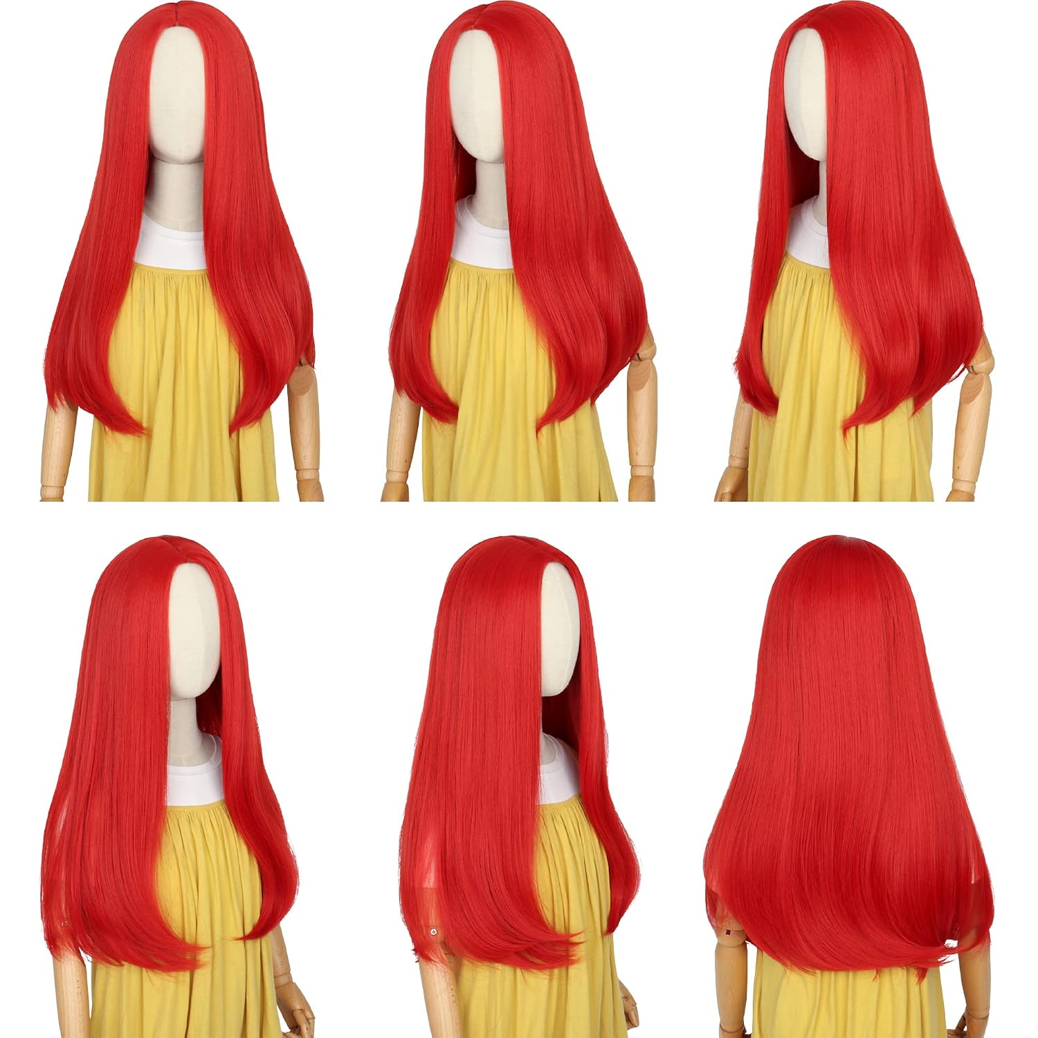 Detalle de Yan Dream Red Straight Wig, 22.8-Inch Length