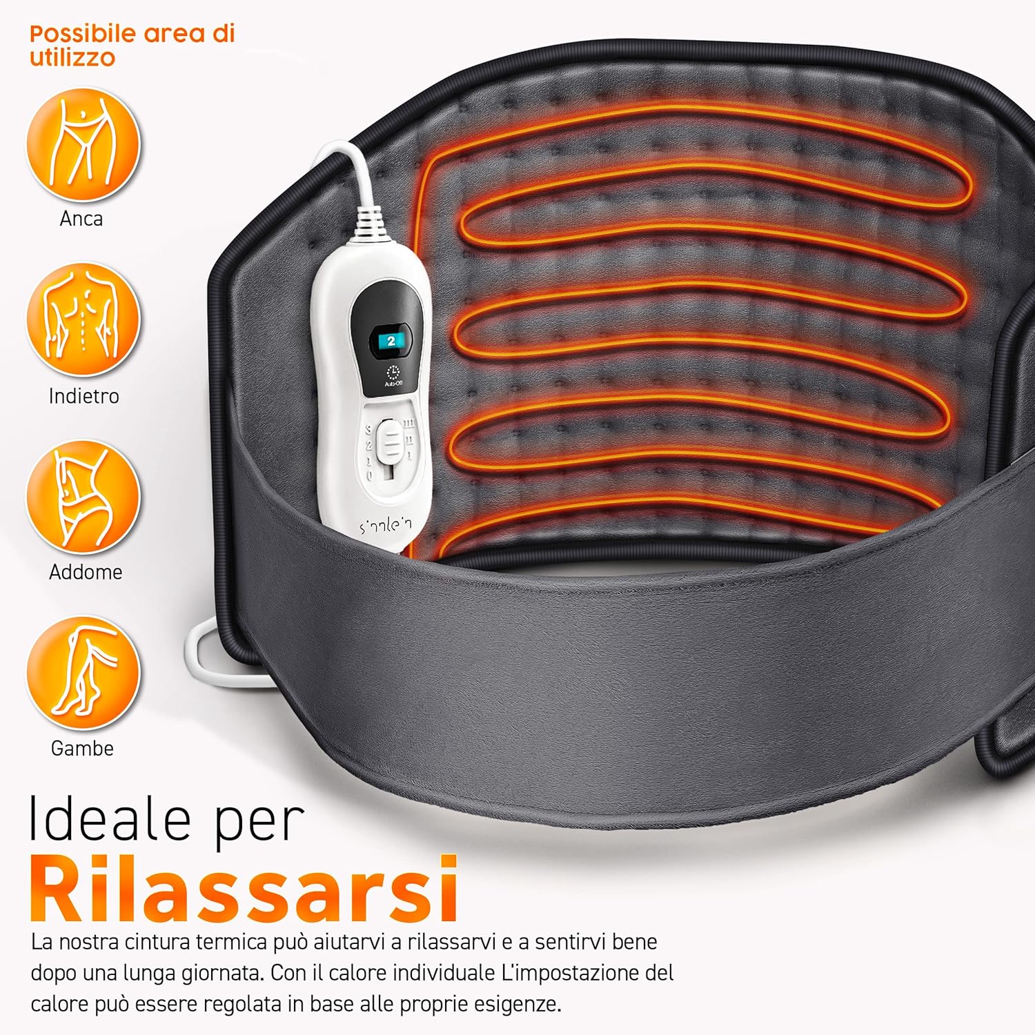 Thumbnail 1 de sinnlein Cintura Termica per Schiena e Reni – Cintura Riscaldante 100W con 3 impostazioni e spegnimento automatico