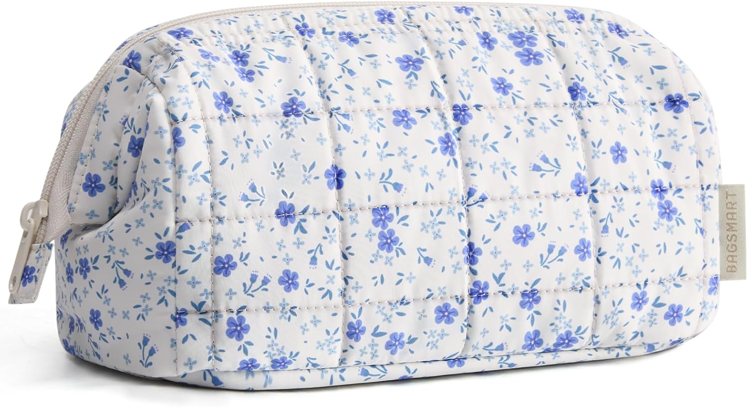 Detalle de BAGSMART Makeup Bag Travel Cosmetic Bag – Puffy, Large Capacity with Wide Opening