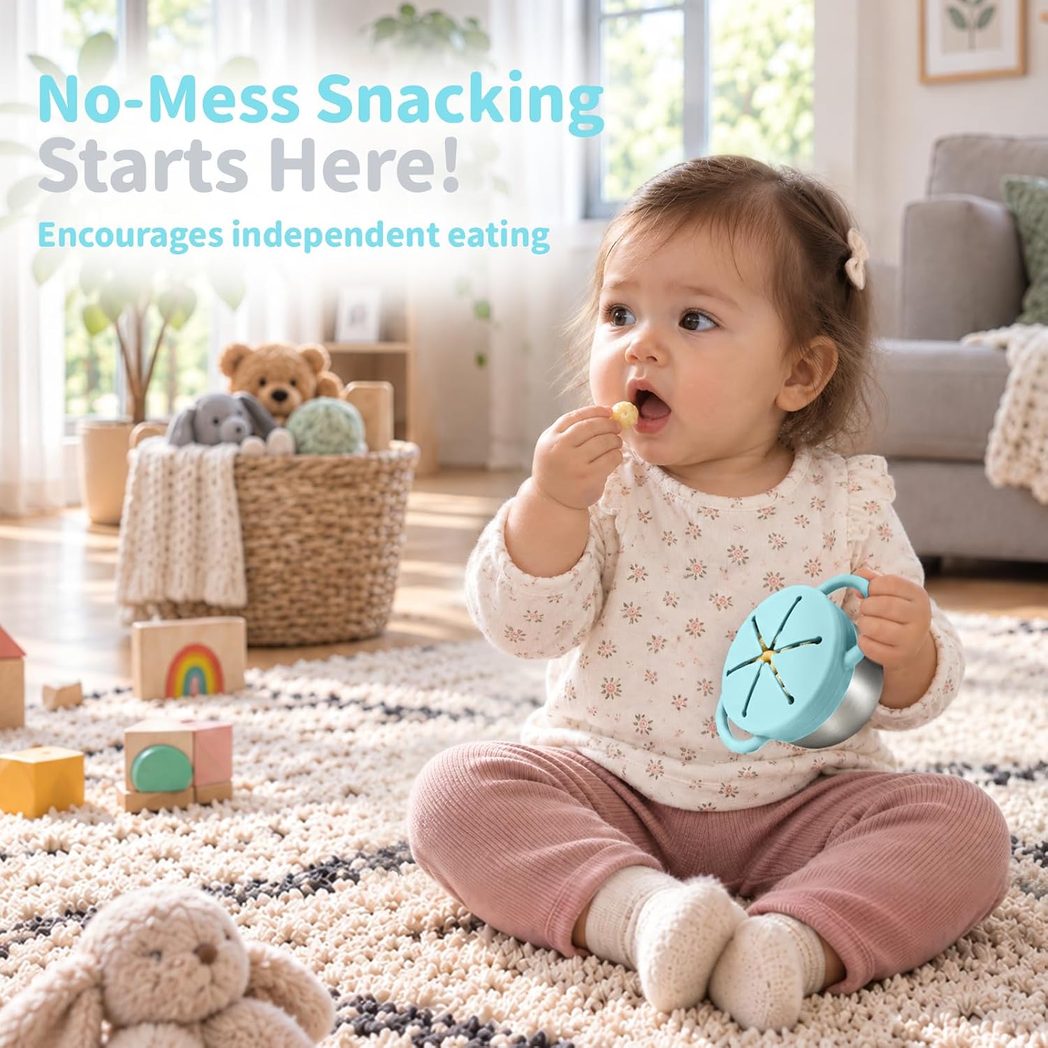 Thumbnail 1 de Daximo 2-Pack Toddler Snack Cups, Stainless Steel with Silicone Lids and Handles