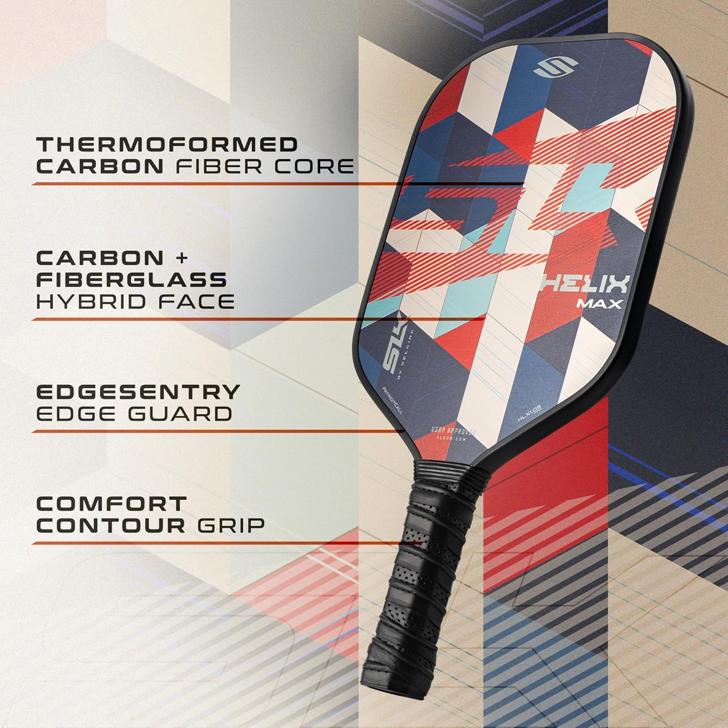 Detalle 2 de Selkirk Sport SLK Helix Pro Pickleball Paddle (Thermoformed Carbon Fiber Core, Carbon + Fiberglass Hybrid Face)