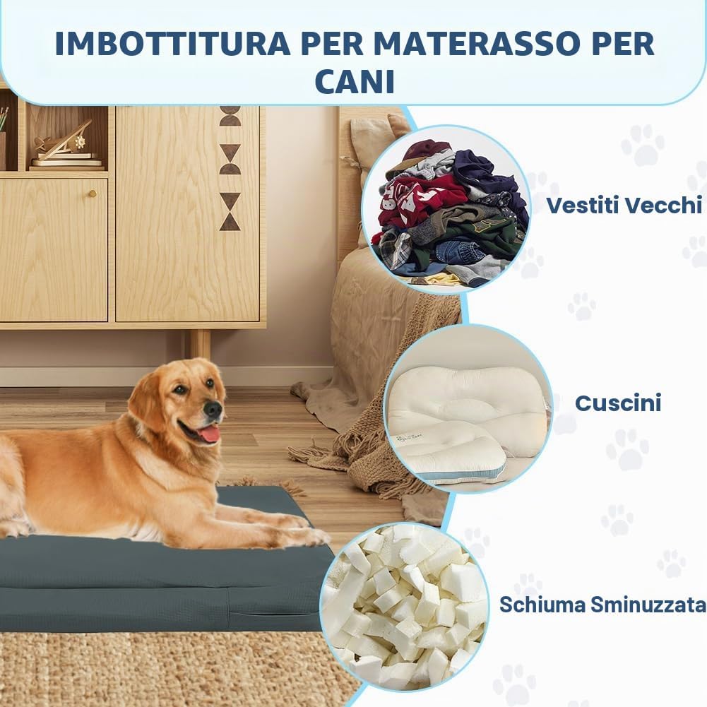 Detalle 2 de DUJUIKE Coprimaterasso Impermeabile per Cani – fodera lavabile, grigio scuro, M (92 x 59 x 10 cm)