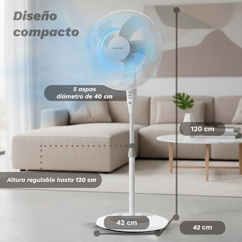 Thumbnail 3 de Grunkel Ventilador de Pie de 50W, 16" (40 cm) con 3 Velocidades y Altura Ajustable