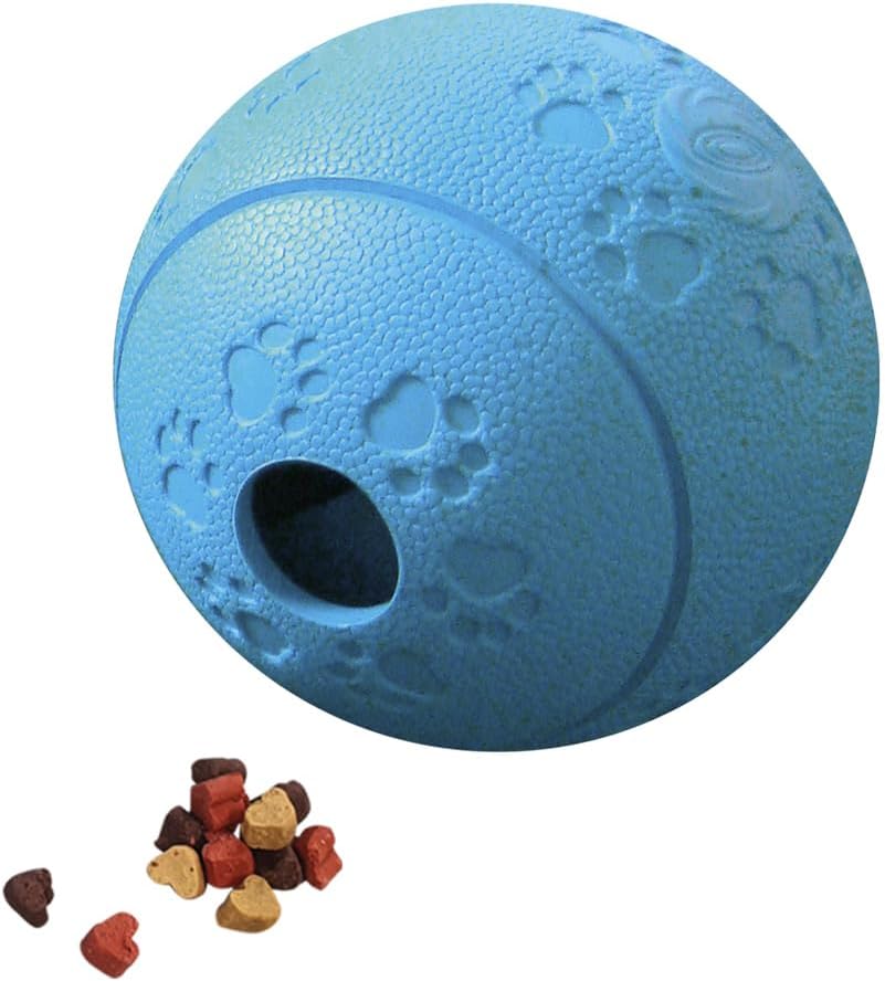Detalle 1 de Nobby Vollgummi Snackball rot 11 cm – robustes Kauspielzeug mit zwei Öffnungen