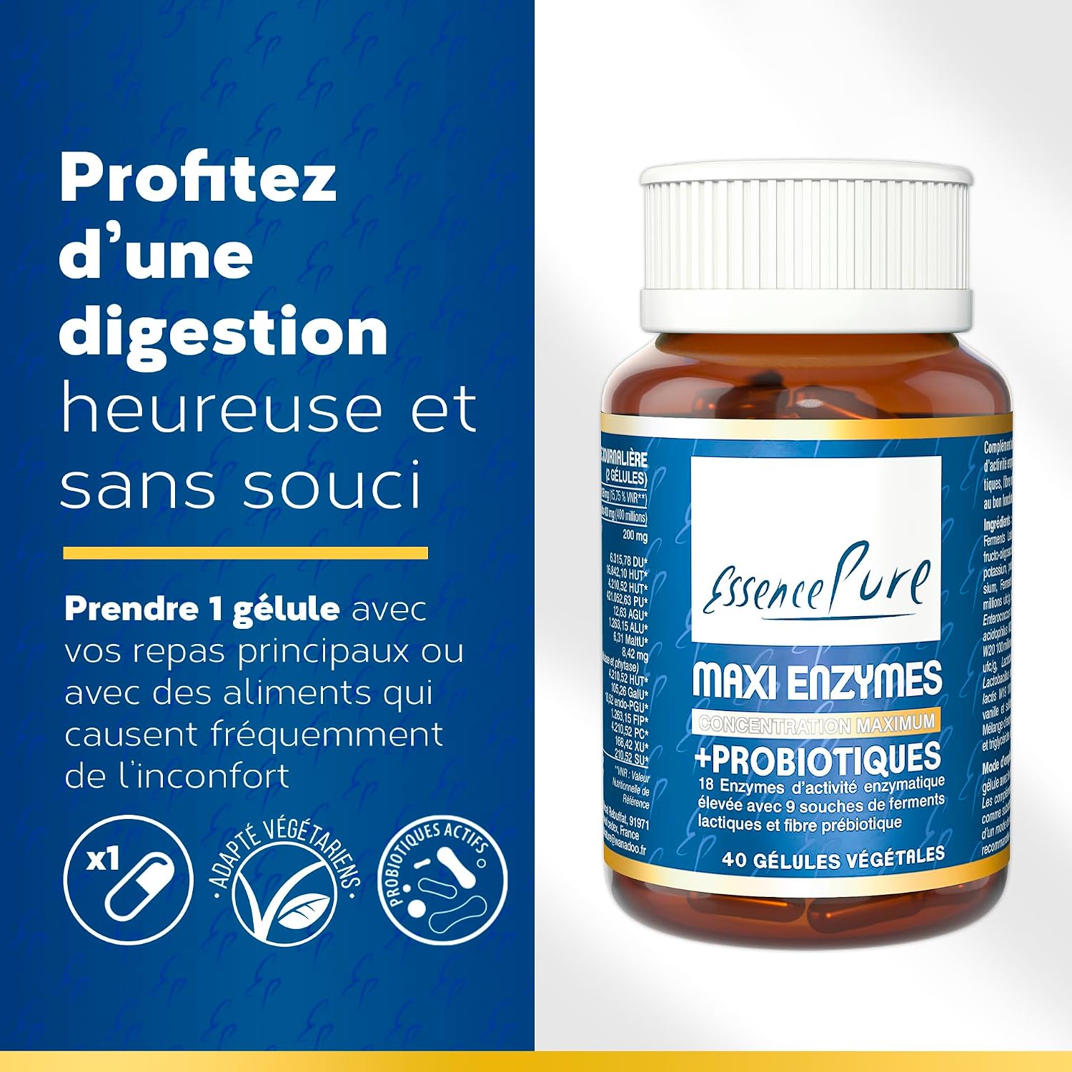Detalle 2 de Maxi Enzymes + Probiotiques 40 gélules