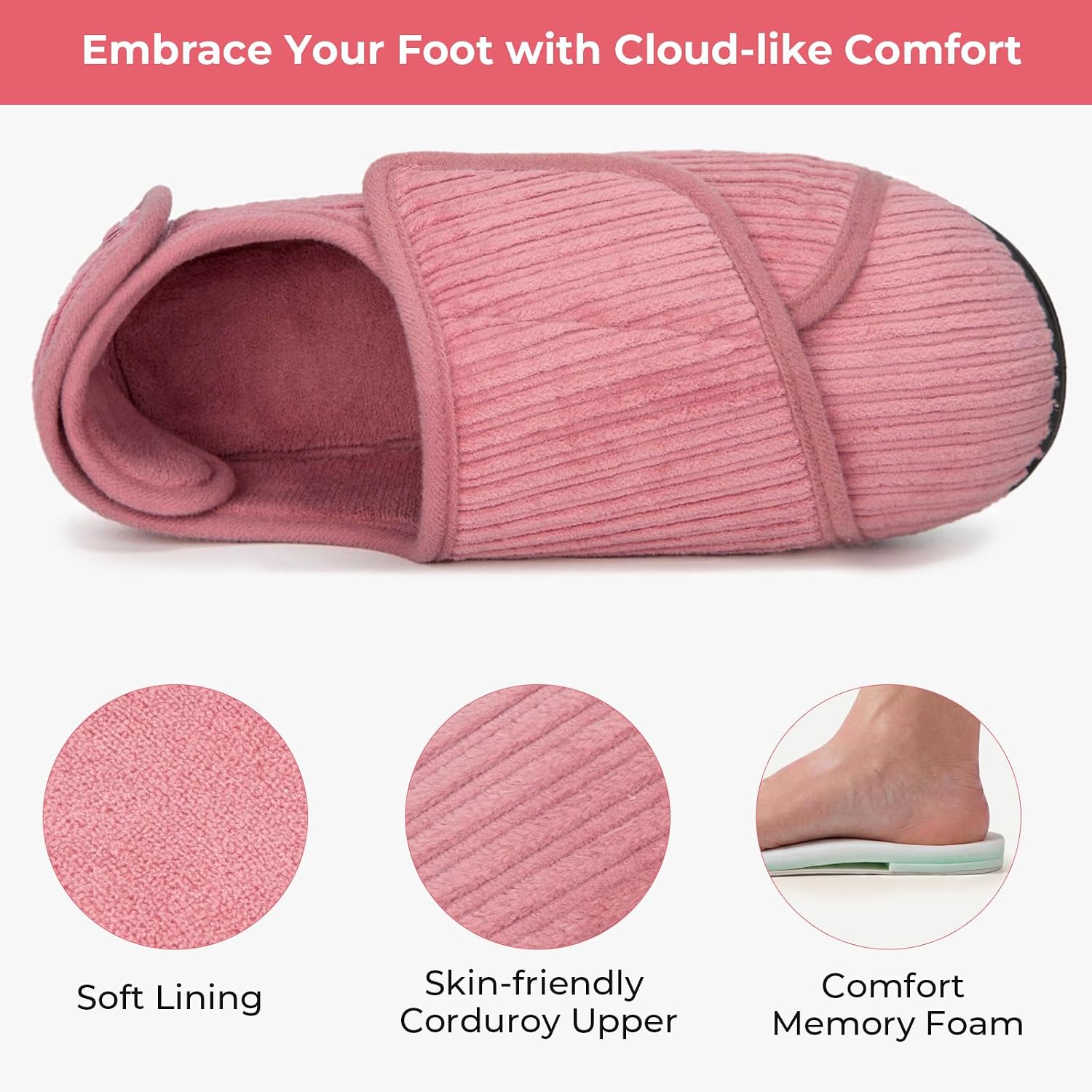 Thumbnail 4 de HomeTop Velveteen slippers with adjustability