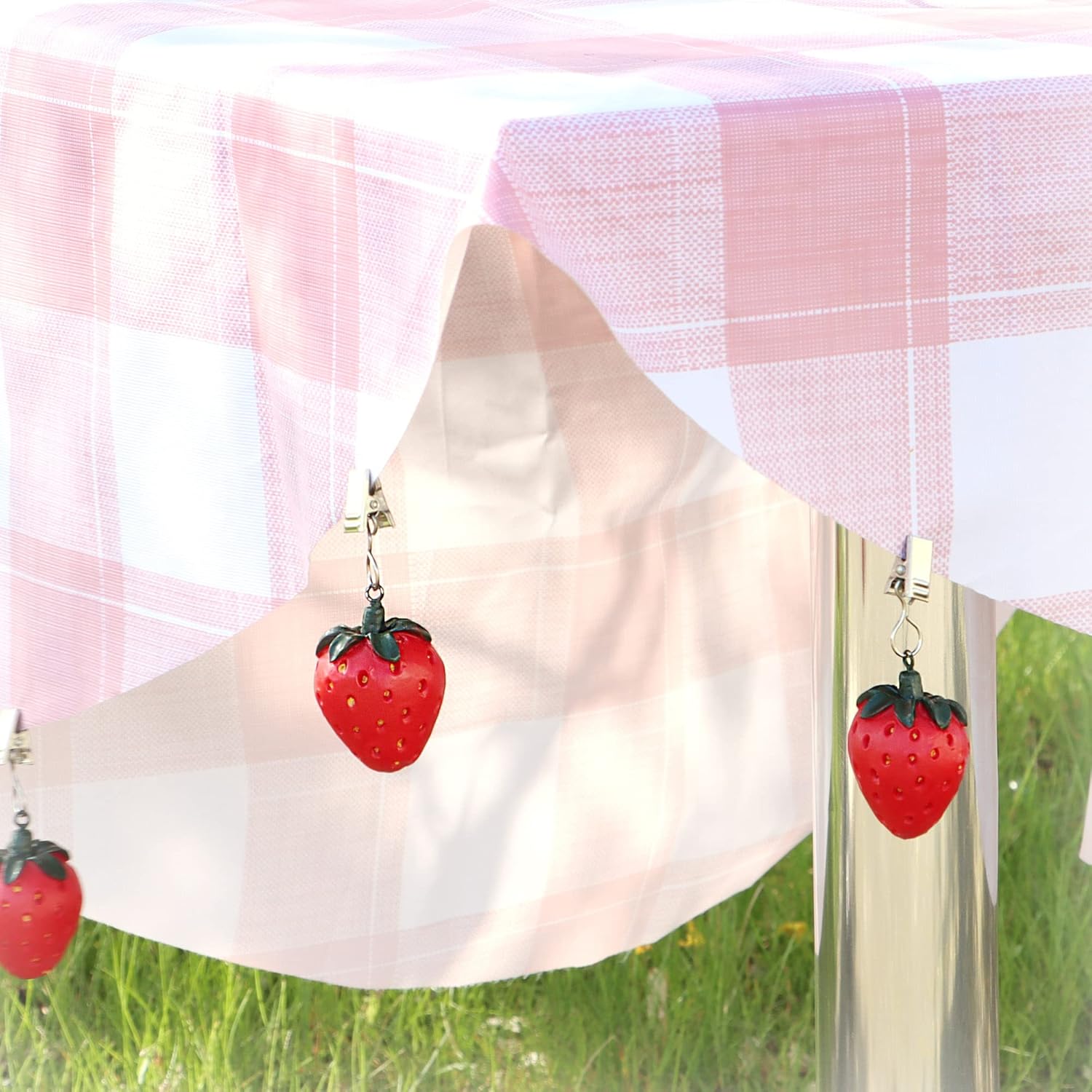 Thumbnail 3 de com-four® Pesi per tovaglie – 8 pezzi, design fragola, circa 40 g ciascuno