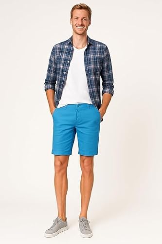 Detalle 2 de Smith & Solo Kurze Hosen Herren – Chino Shorts aus Baumwolle, Anthrazit, Größe 30
