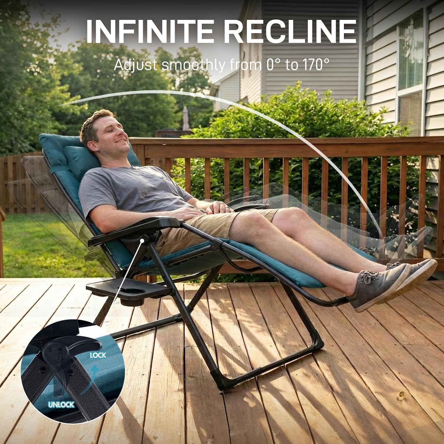 Thumbnail 6 de EVER ADVANCED Zero Gravity Chair, 2.4-inch Padded
