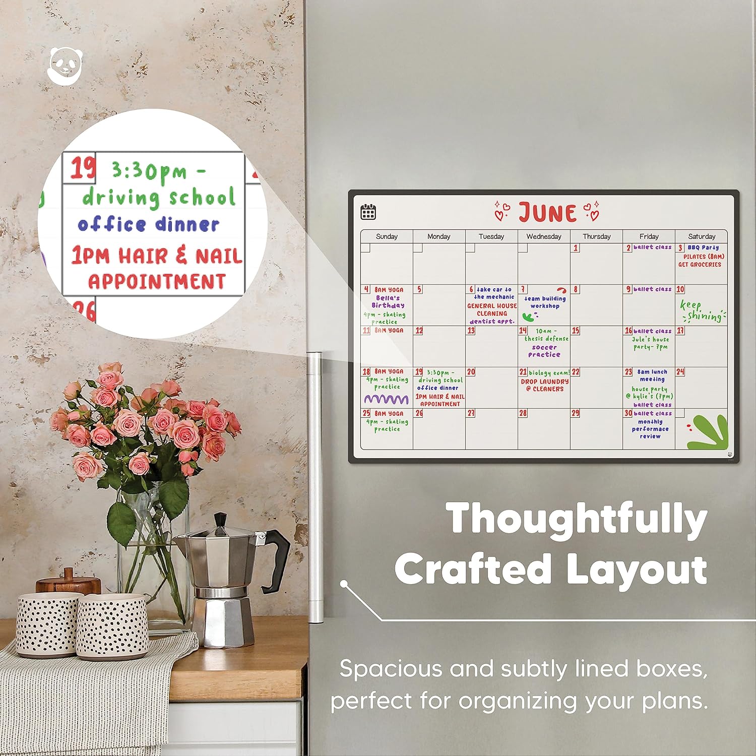 Detalle 2 de Smart Panda Magnetic Fridge Whiteboard Calendar