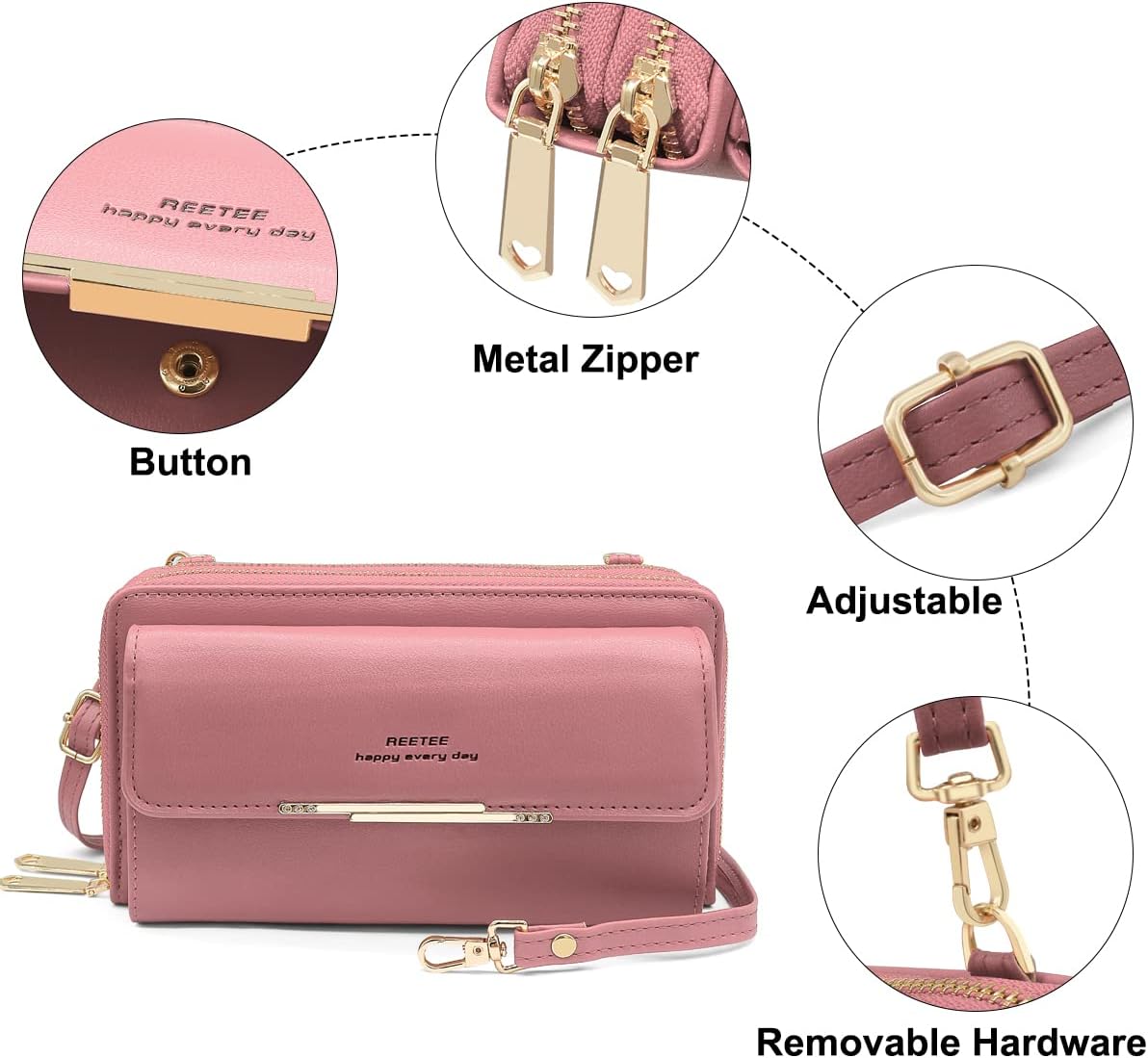 Thumbnail 5 de REETEE Crossbody Phone Bag for Women with RFID Blocking and 24 Card Slots