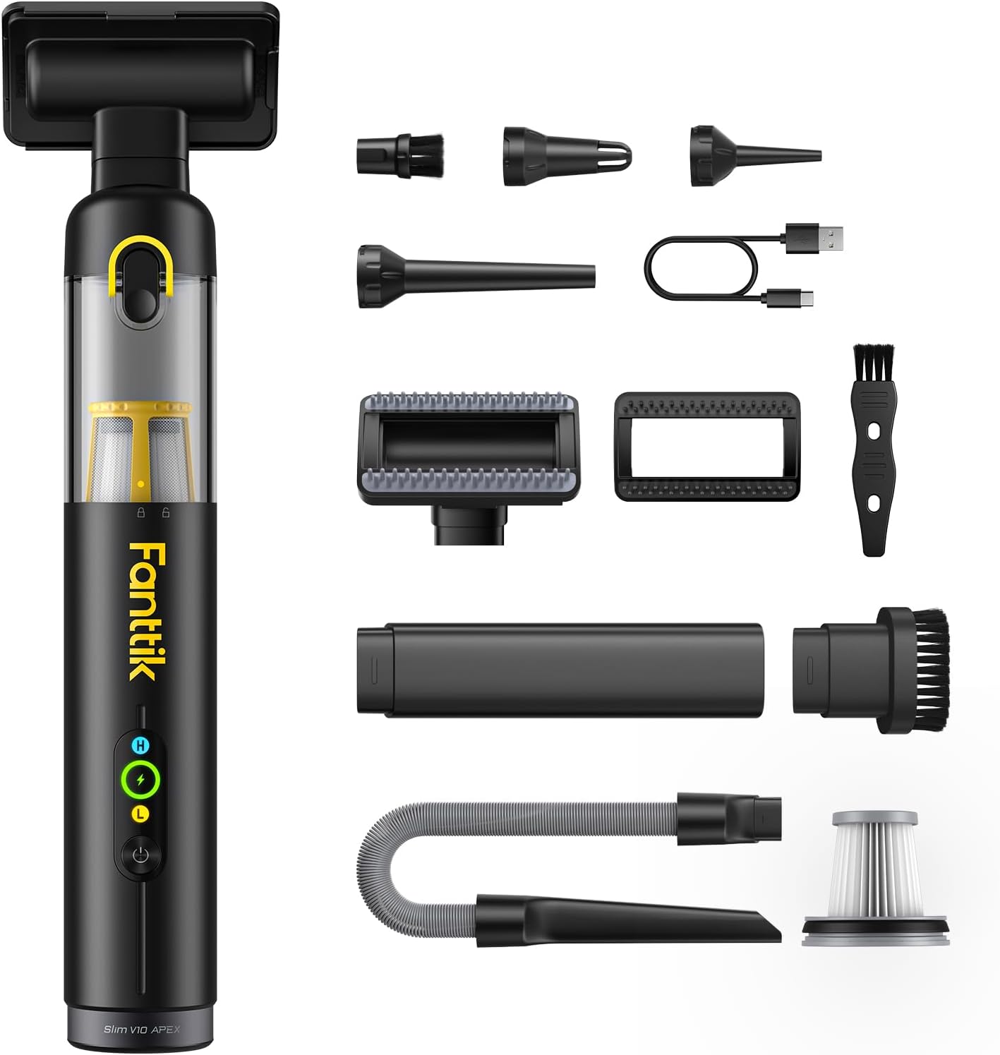Detalle de Fanttik Slim V10 APEX car vacuum 19kPa 🧹