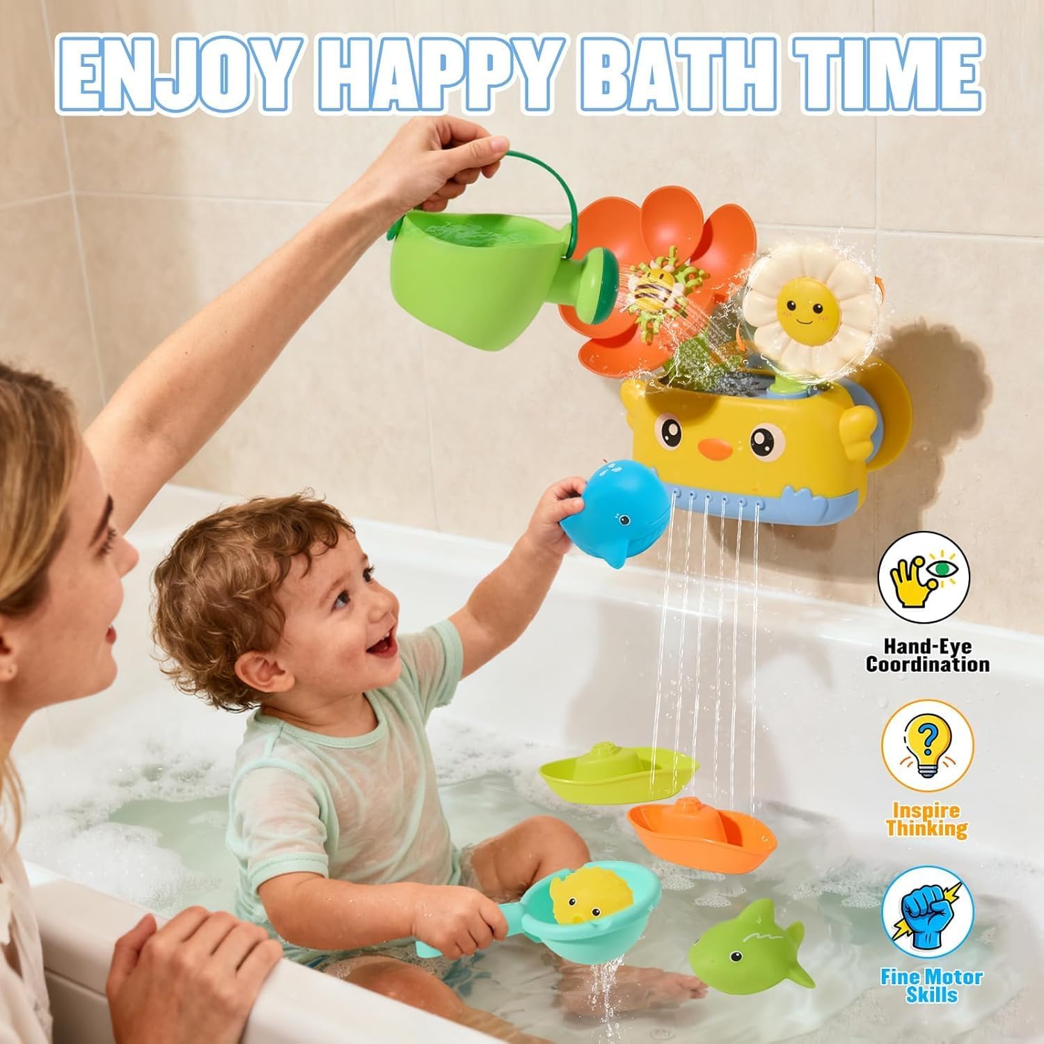 Thumbnail 2 de Toddler Bath Toys for 1–4 Year Olds: Blooming Flower Bath Set with Watering Can & Accessories