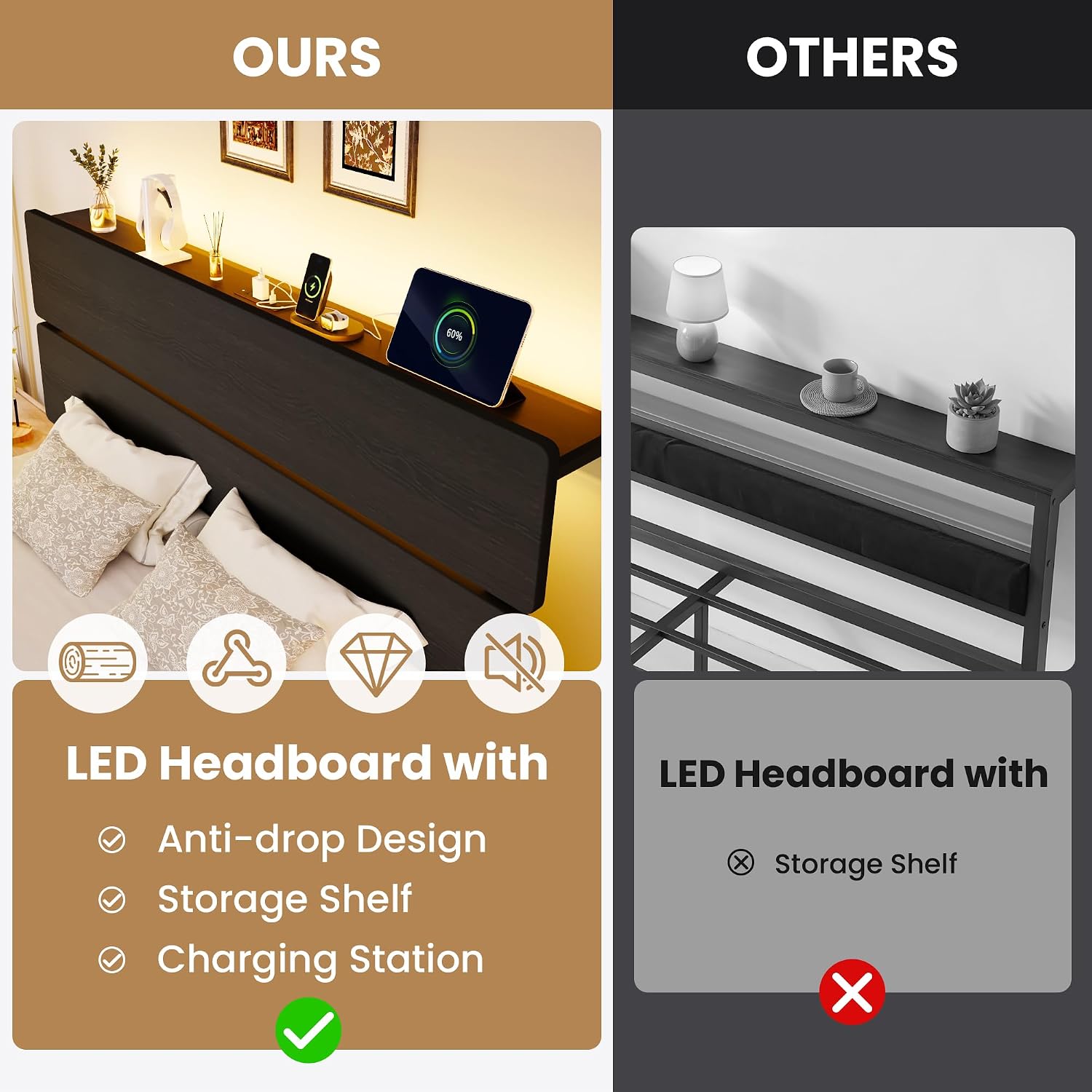 Detalle de SHA CERLIN Full Size Bed Frame
