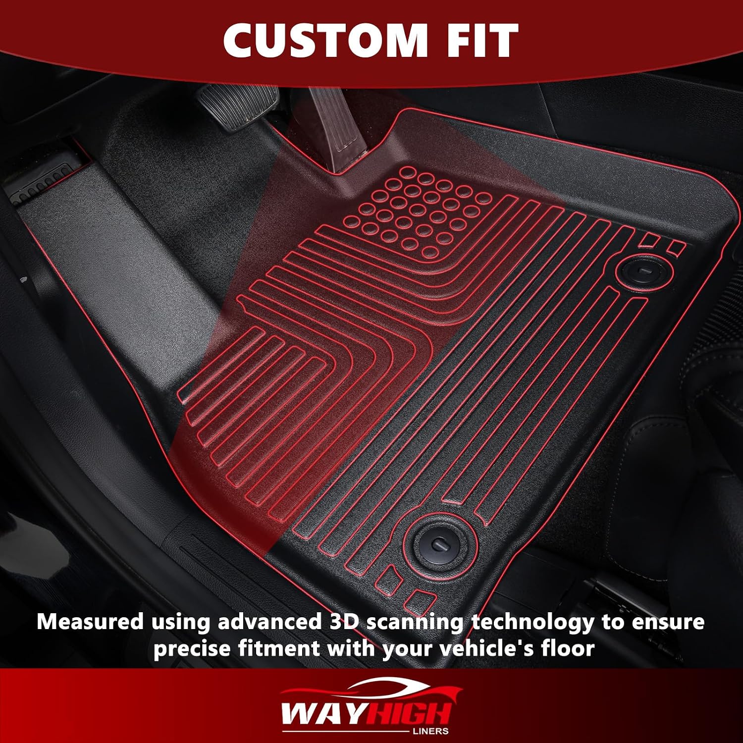 Detalle 2 de Wayhigh Volkswagen Tiguan Floor Mats & Cargo Liner, 2018-2024, TPE, 5-Seat