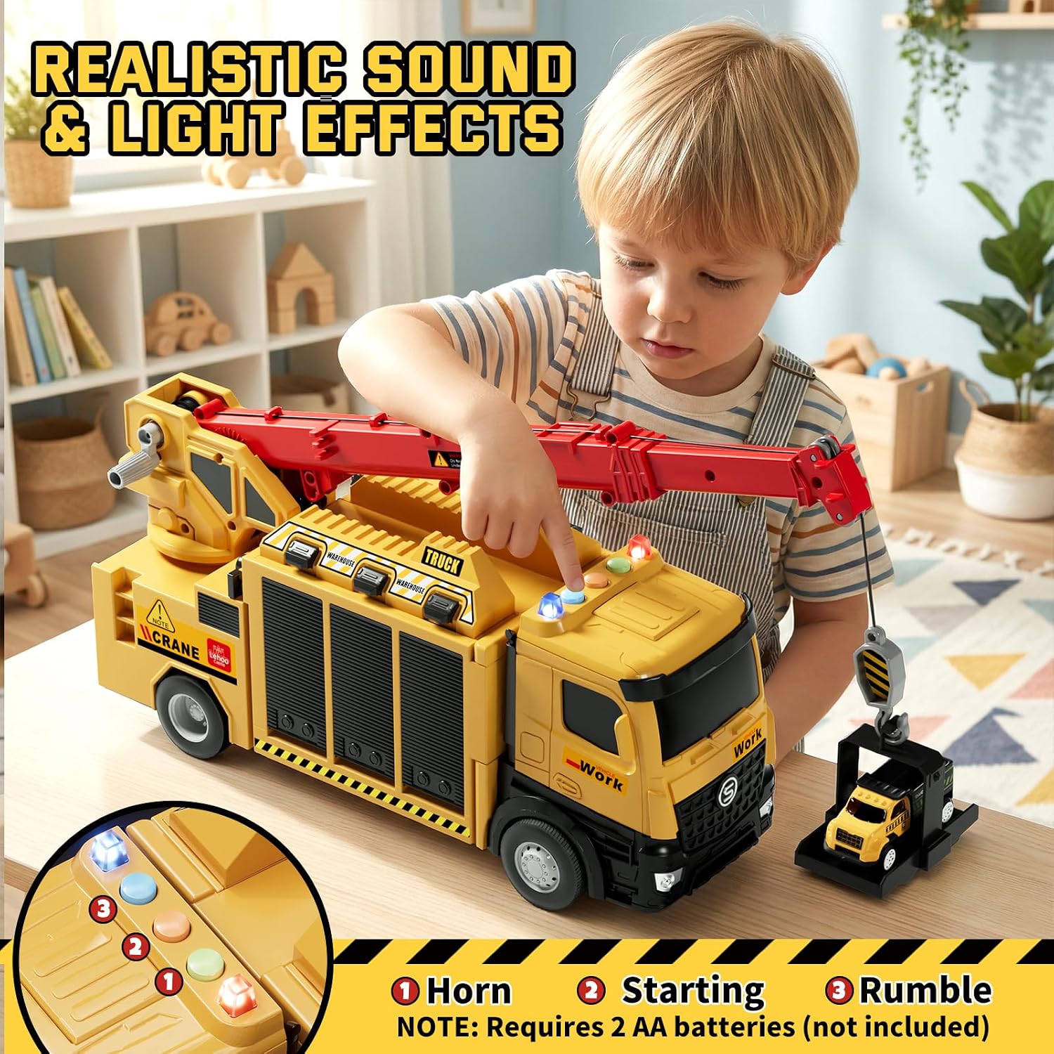 Detalle 2 de Lehoo Castle Crane Truck Toy, 12.6-Inch
