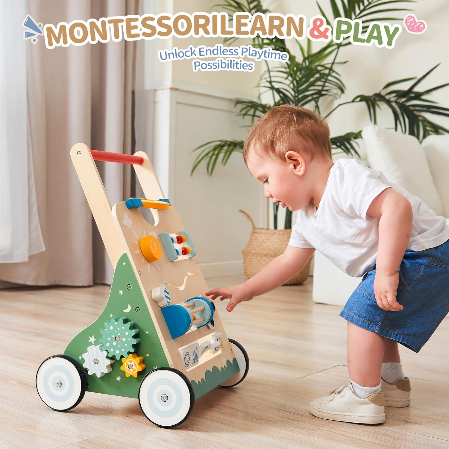 Detalle de SAYRAM Wooden Baby Walker