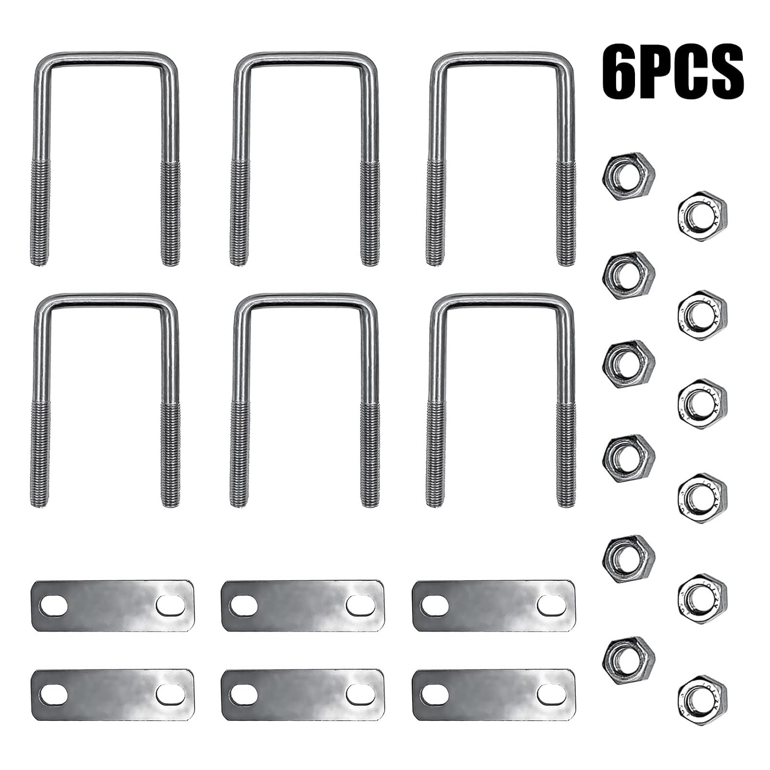 Detalle de Lwtsrp A4127-U-bolts, fyrkantiga U-bultar M8 40 x 100 mm i rostfritt stål
