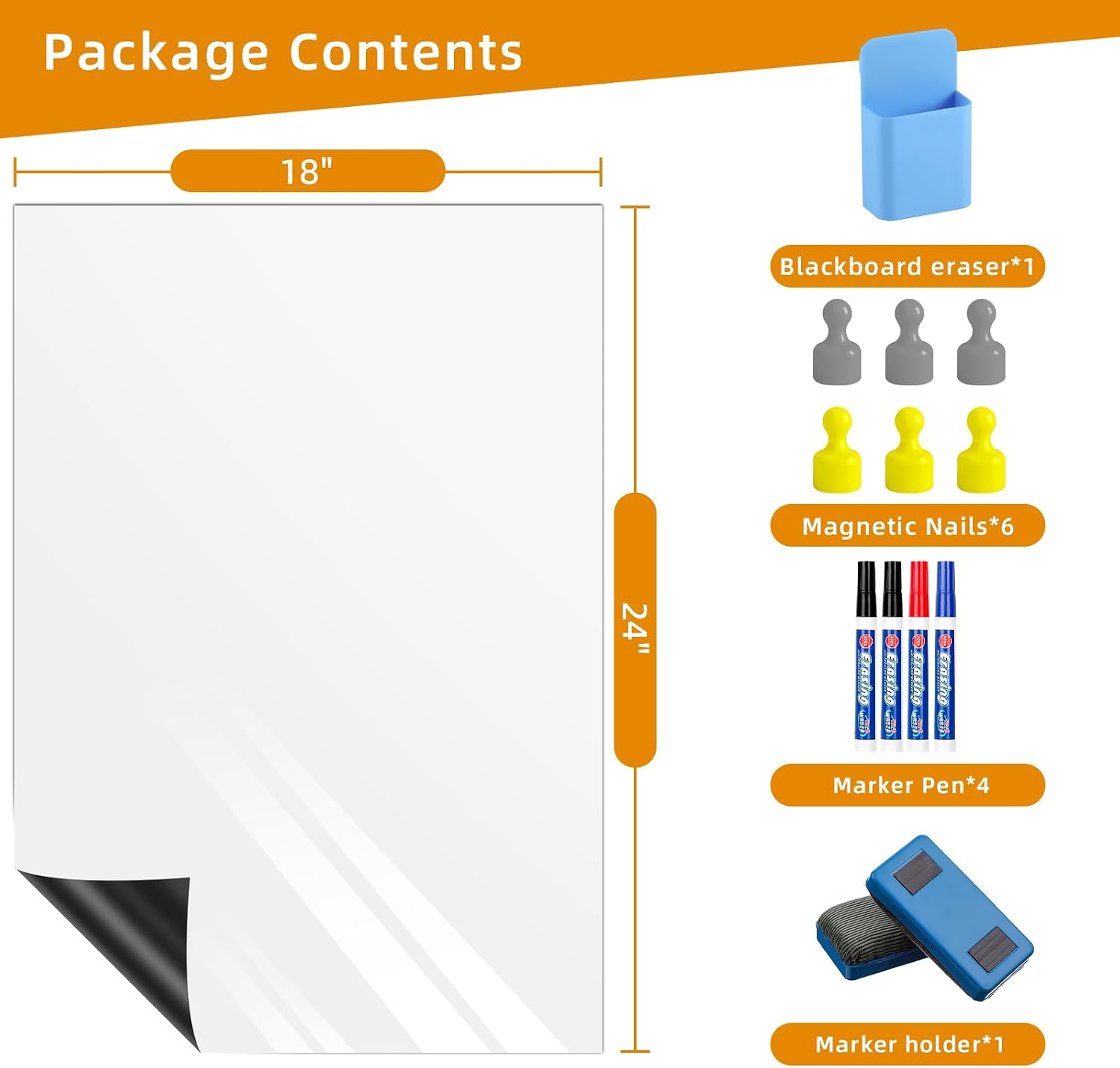 Detalle 2 de Babenoun Magnetic Whiteboard Contact Paper, 45 × 60 cm, Cut-to-Size Dry-Erase Sheet