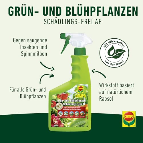 Detalle de COMPO Grün- und Blühpflanzen Schädlings-frei AF 750ml – Hochwirksamer Schutz für Zierpflanzen