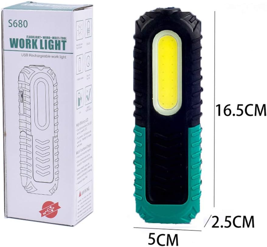 Thumbnail 4 de AuRiver LED Arbeitsleuchte – tragbares COB-Licht, wiederaufladbar mit Haken und Magnetbasis (Grün)