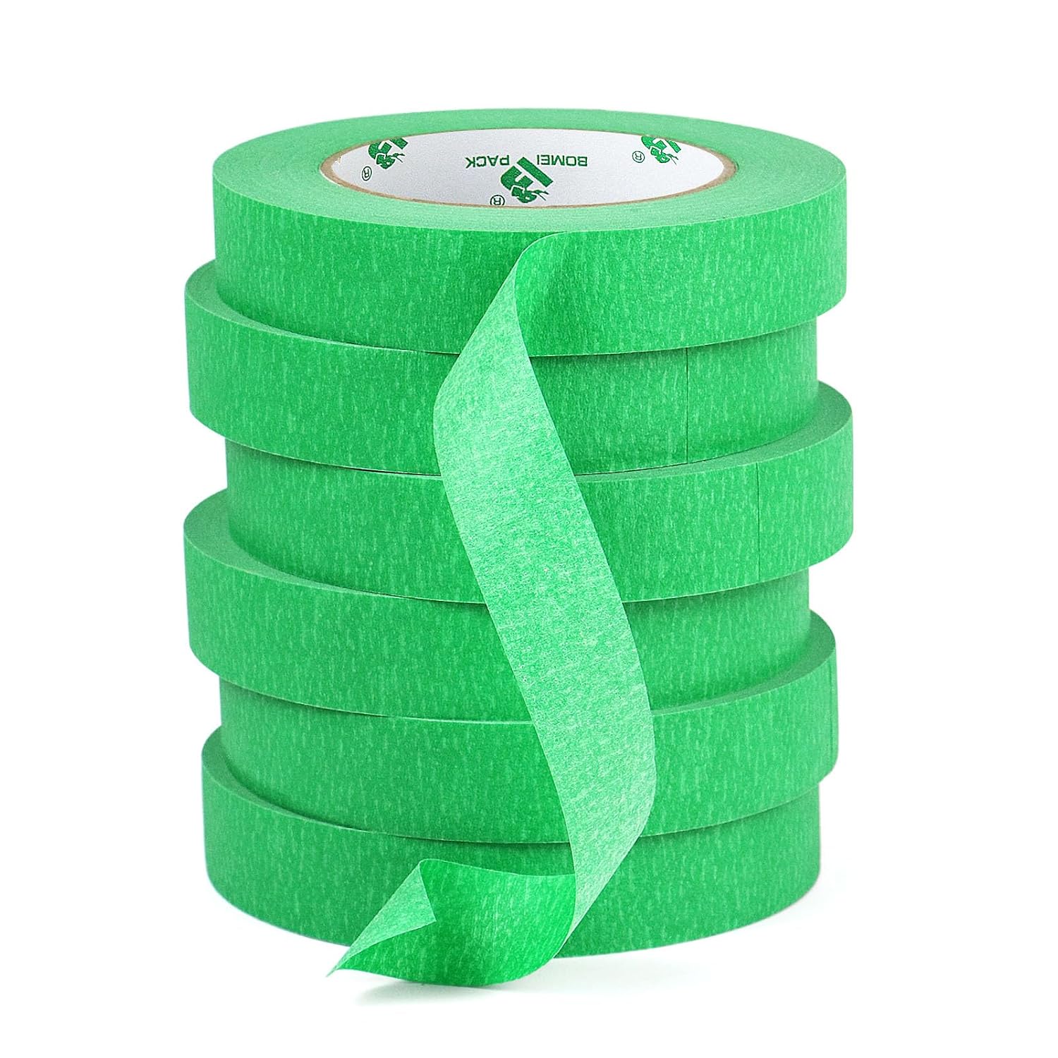 Detalle de BOMEI PACK Green Masking Tape, 24mm x 55 yd, 6 Rolls