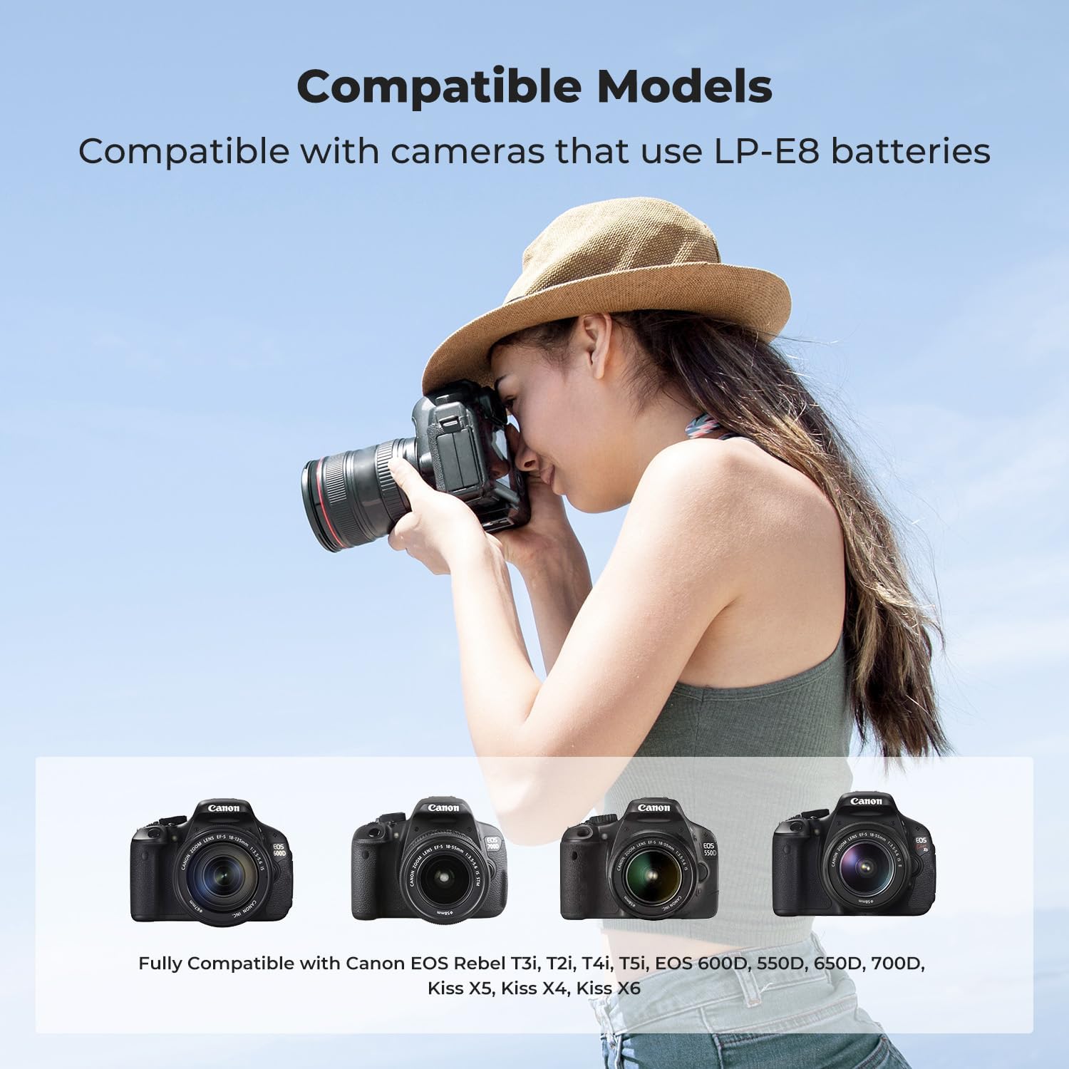 Thumbnail 2 de K&F CONCEPT LP-E8 Battery and LCD Charger – 3 Pack for Canon EOS Rebel Series