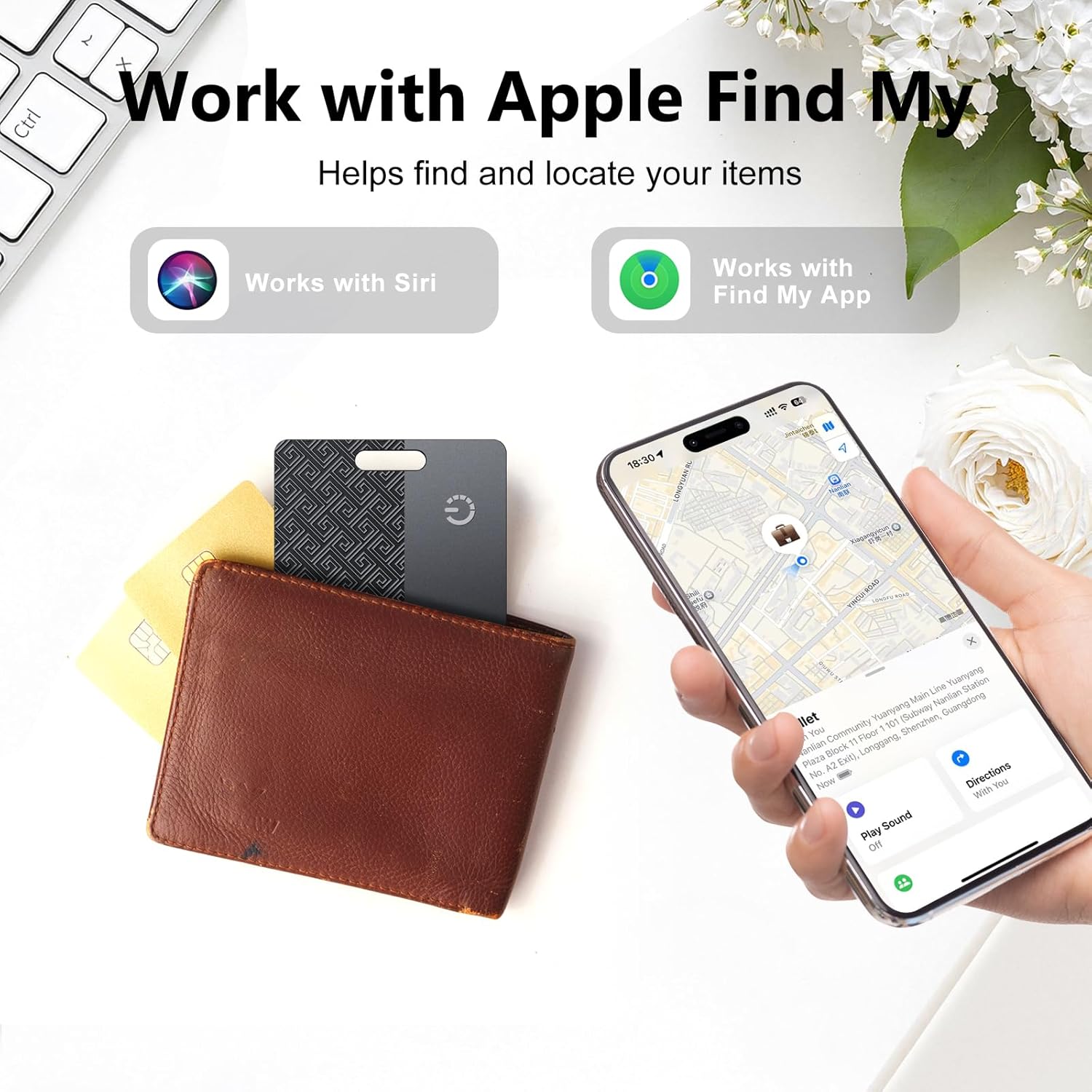 Detalle de Air Tracker Tag Wallet Tracker — Traceur Bluetooth Find My pour iOS