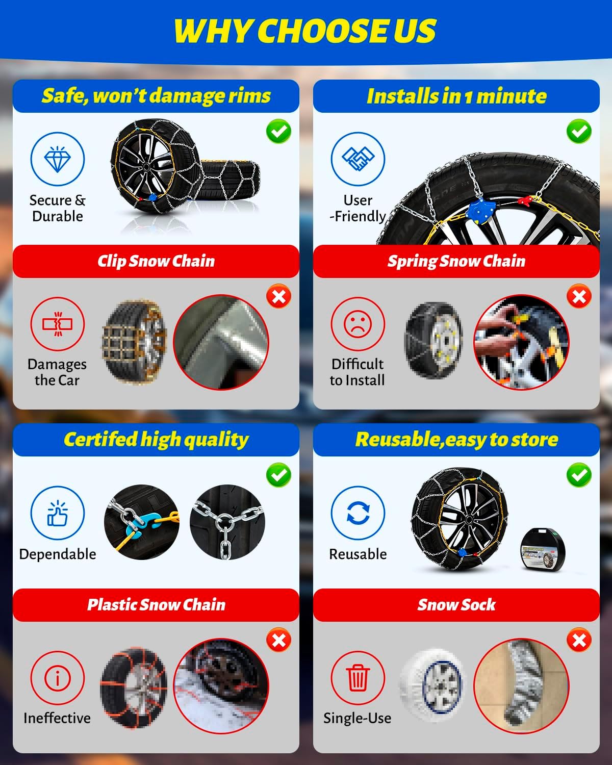 Thumbnail 3 de Auto Tightening Snow Chains HKN140 1 Min Fit