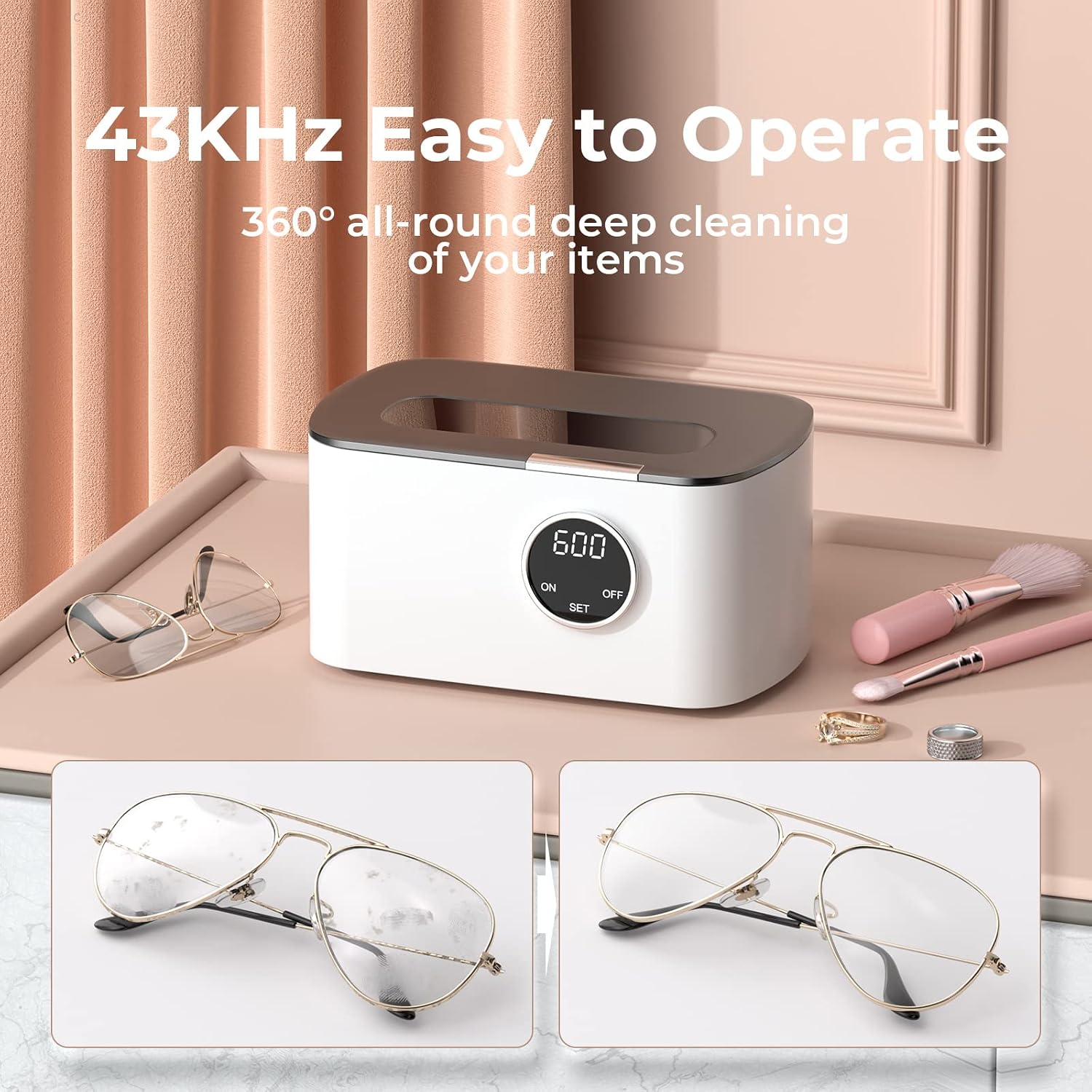Detalle 2 de Vpcok Direct Ultrasonic Cleaner Machine 600ml – Non-destructive Jewellery & Personal Item Cleaner