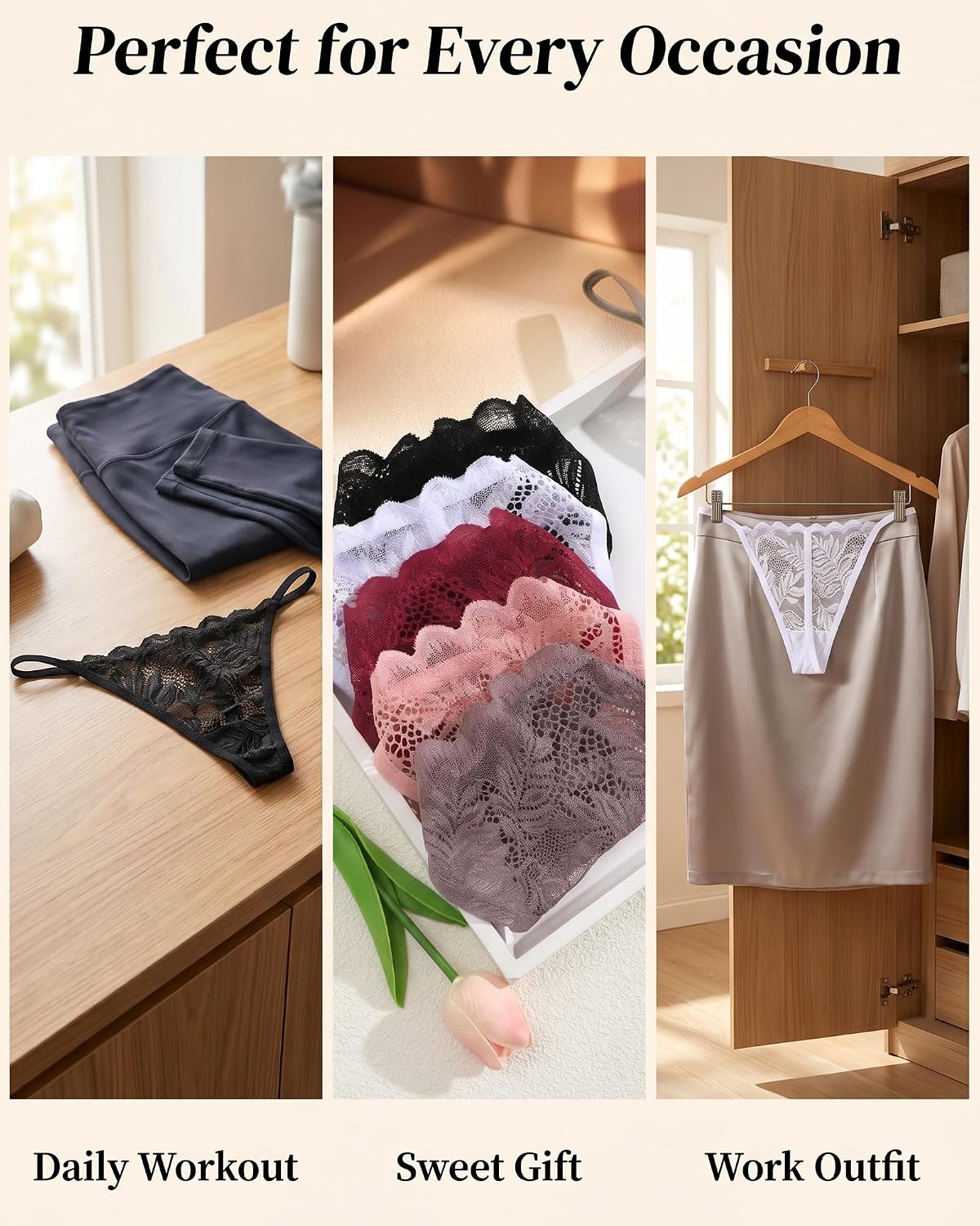 Thumbnail 5 de ALL OF ME Pack de 6 G String Dentelle – Tanga S à XL