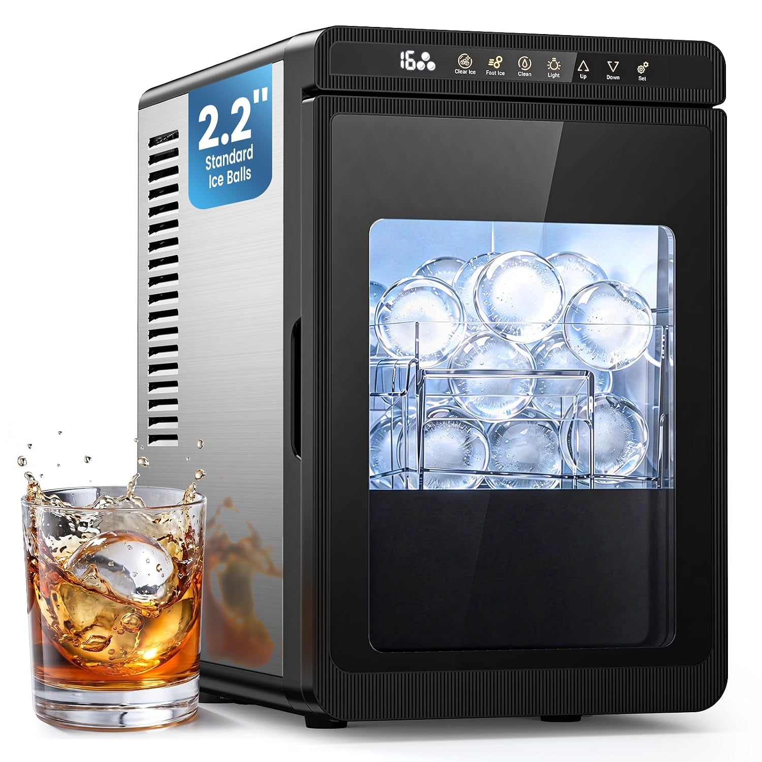 Detalle de Electactic HZBQ-0255 Countertop Ice Ball Maker, 2.2-Inch Spheres