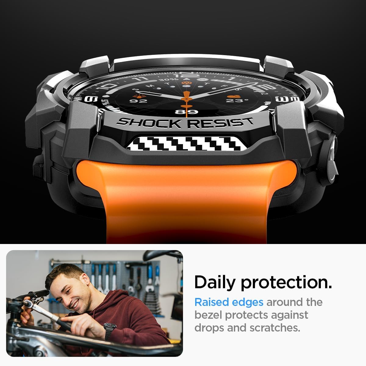 Thumbnail 4 de Spigen Rugged Armor — Coque pour Samsung Galaxy Watch Ultra 47 mm (2024/2025) en noir mat