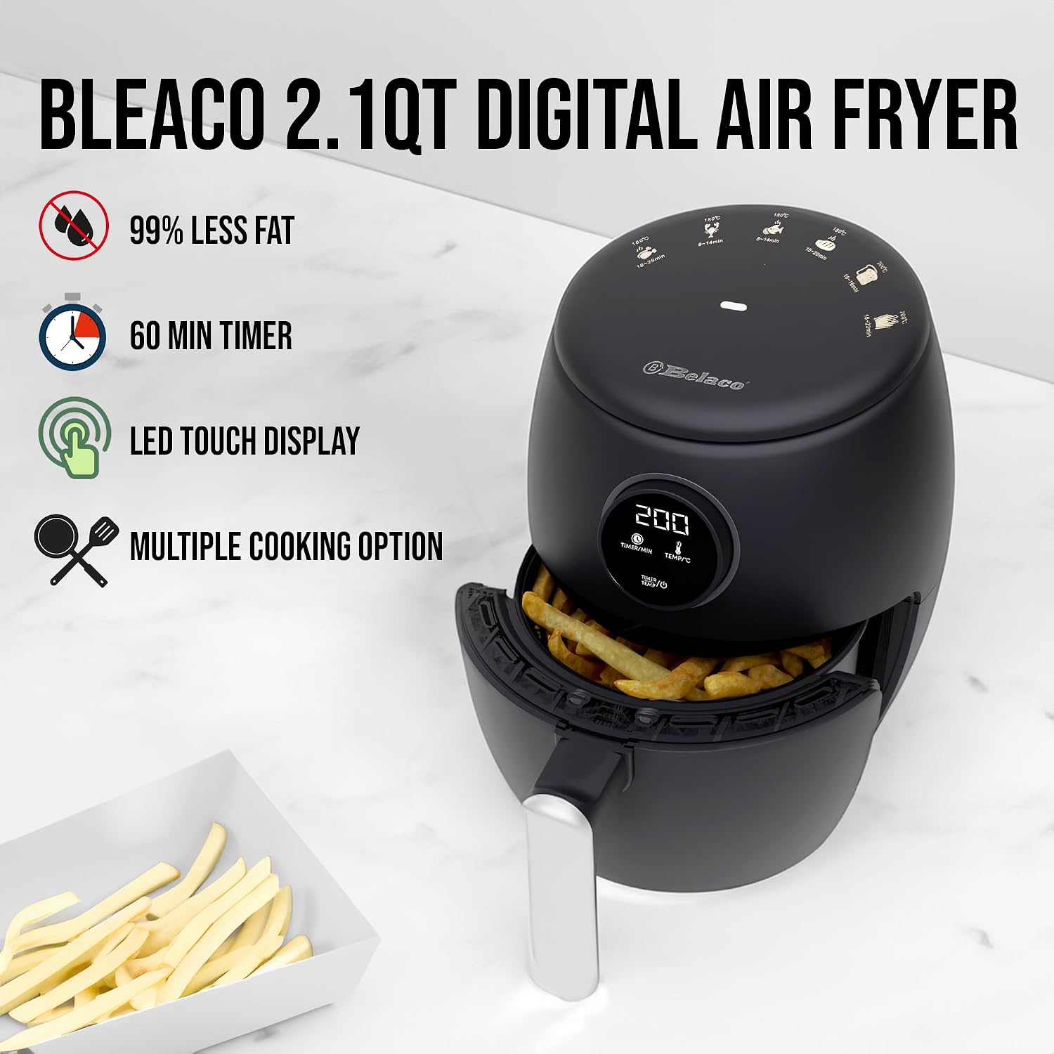 Detalle de Belaco BEL-AF-02 2L air fryer with 60 min timer
