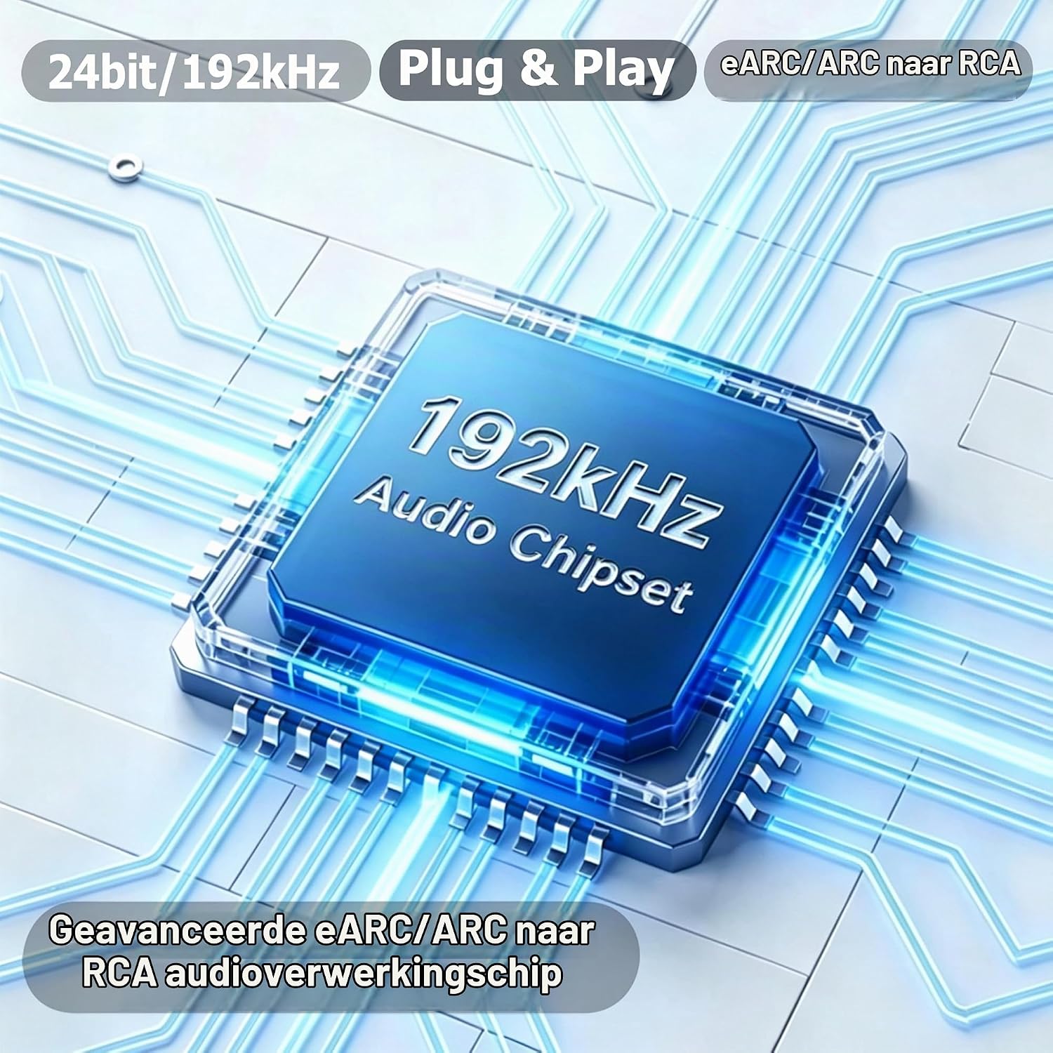 Detalle de SDKDZKG SDK-A807 HDMI eARC/ARC-naar-RCA-converter, 192 kHz en CEC