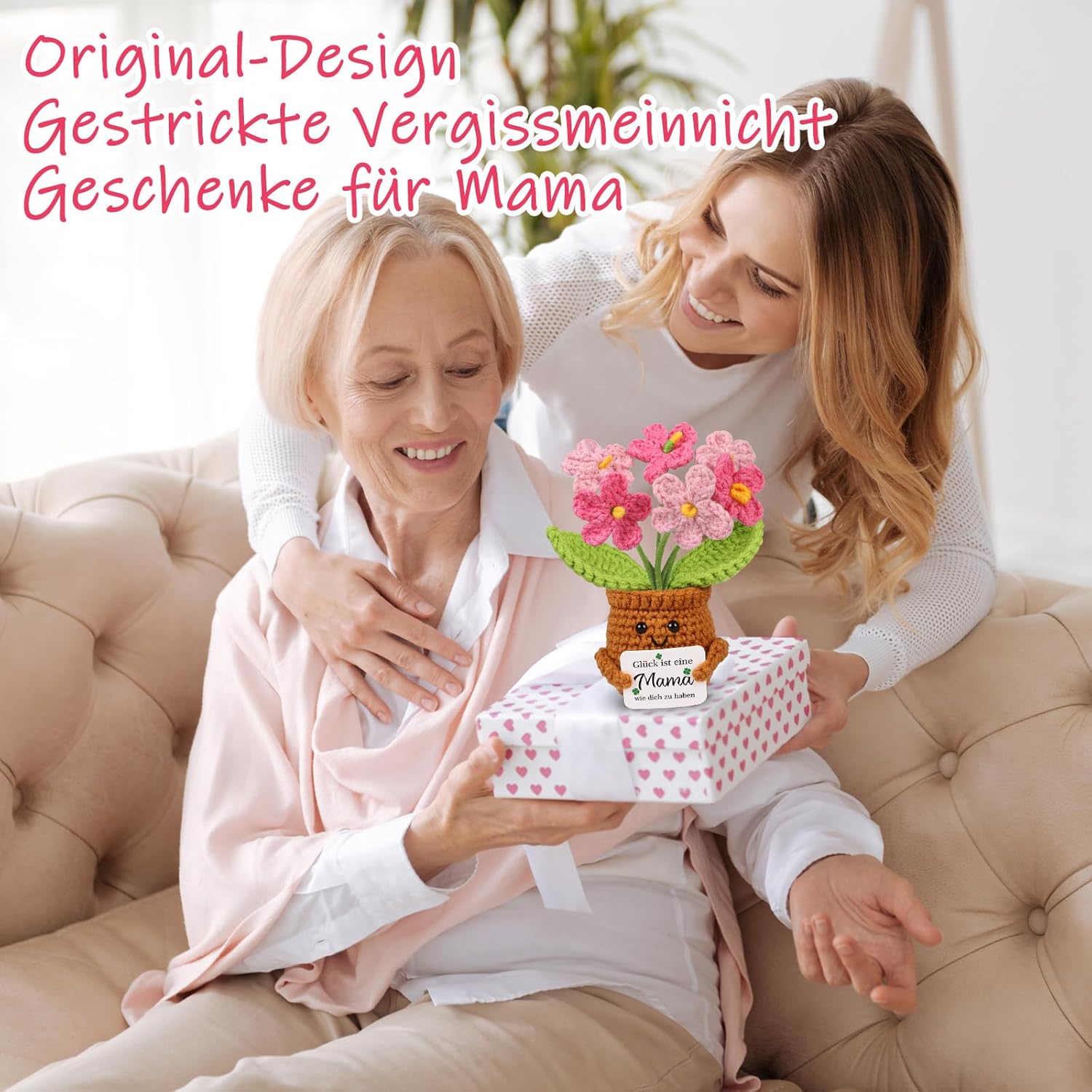 Thumbnail 3 de WenmthG Pocket Hug Rosa Nomeolvides – handgestricktes Muttertagsgeschenk für Mama
