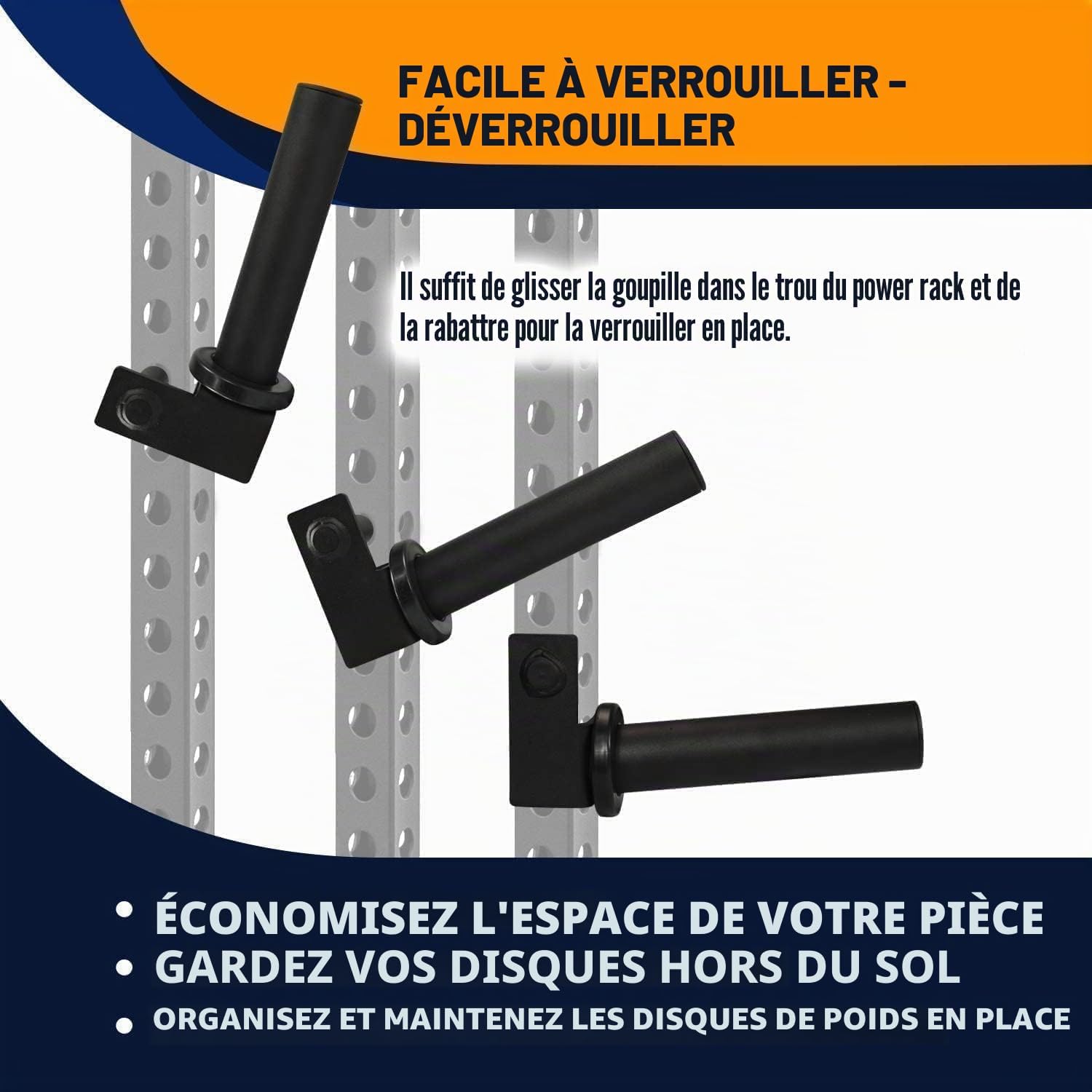 Detalle de Yes4All Porte-disques Olympiques pour Rack — rangement efficace des plaques de poids 2\" x 2\" et 3\" x 2\