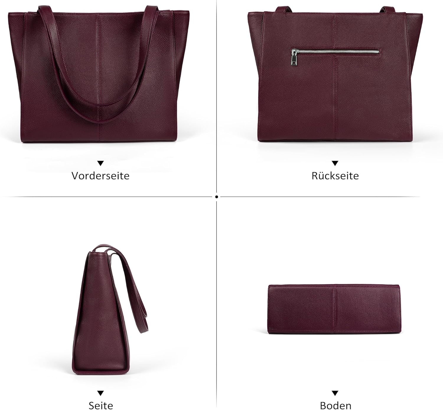 Thumbnail 5 de befen Echtleder Handtasche Damen Groß Shopper mit 14 Zoll Laptopfach – Viel Platz, hochwertiges Rindsleder